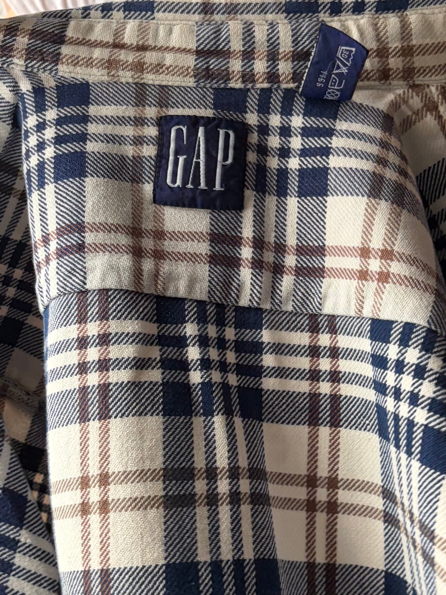 90s 'Gap' Plaid Preppy Grunge Core Workwear Button Up Shirt / Medium