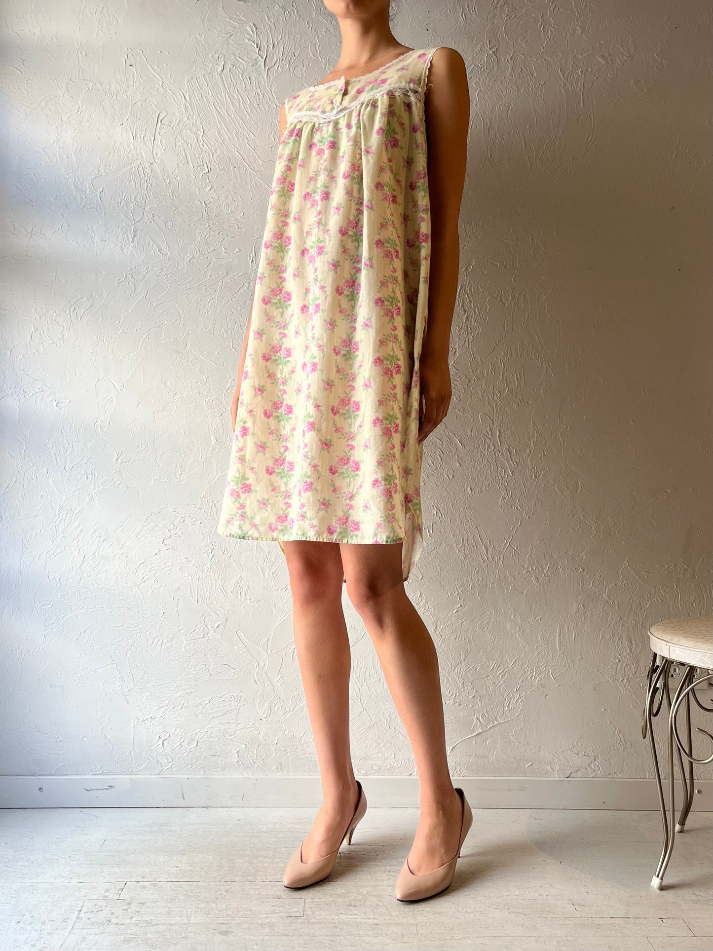 Y2k 'Characters' Floral Boho Cottagecore Summer Nighty Dress / Small