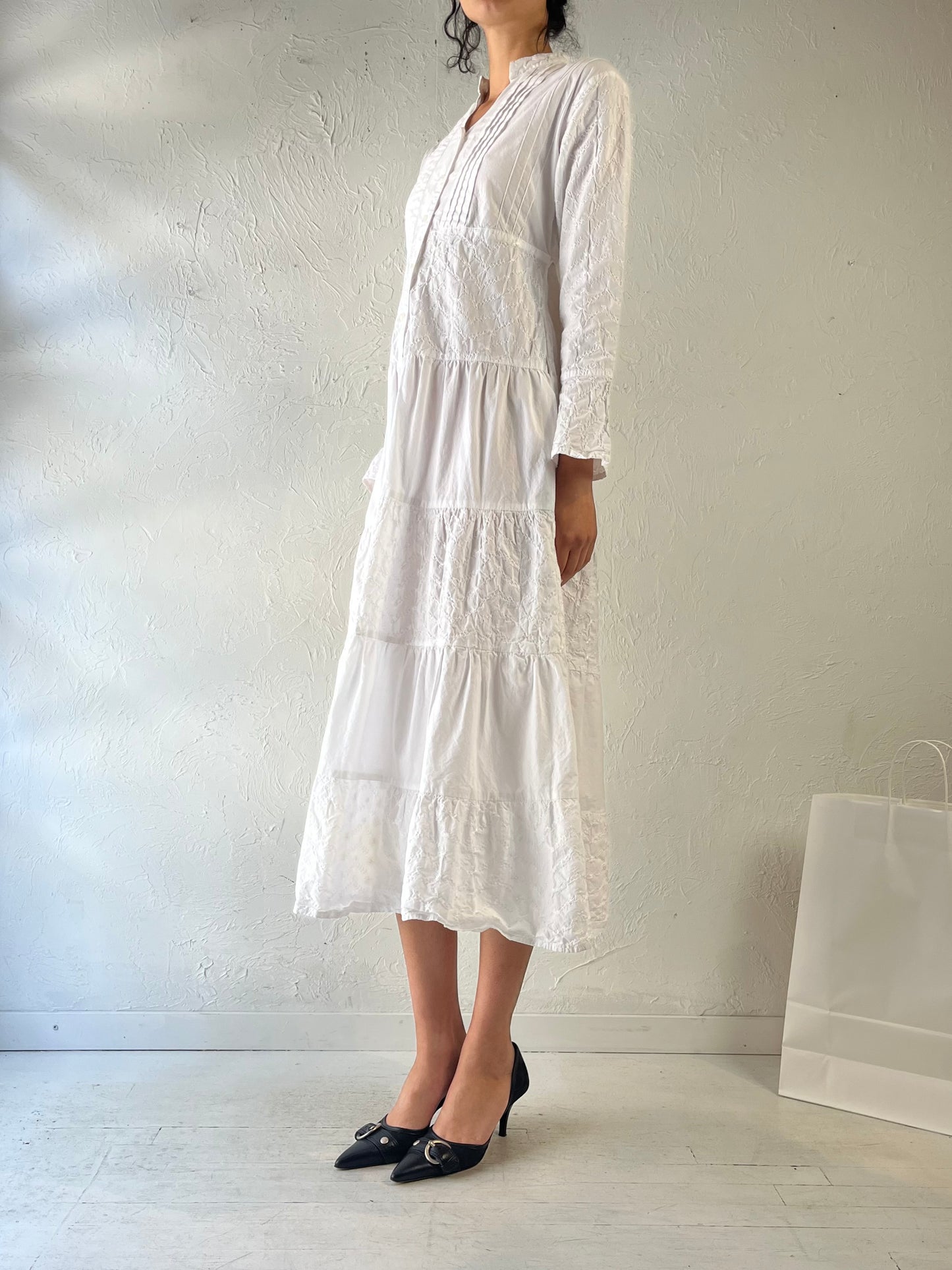 Y2K ‘Dressed In White’ Cotton Dress / Small