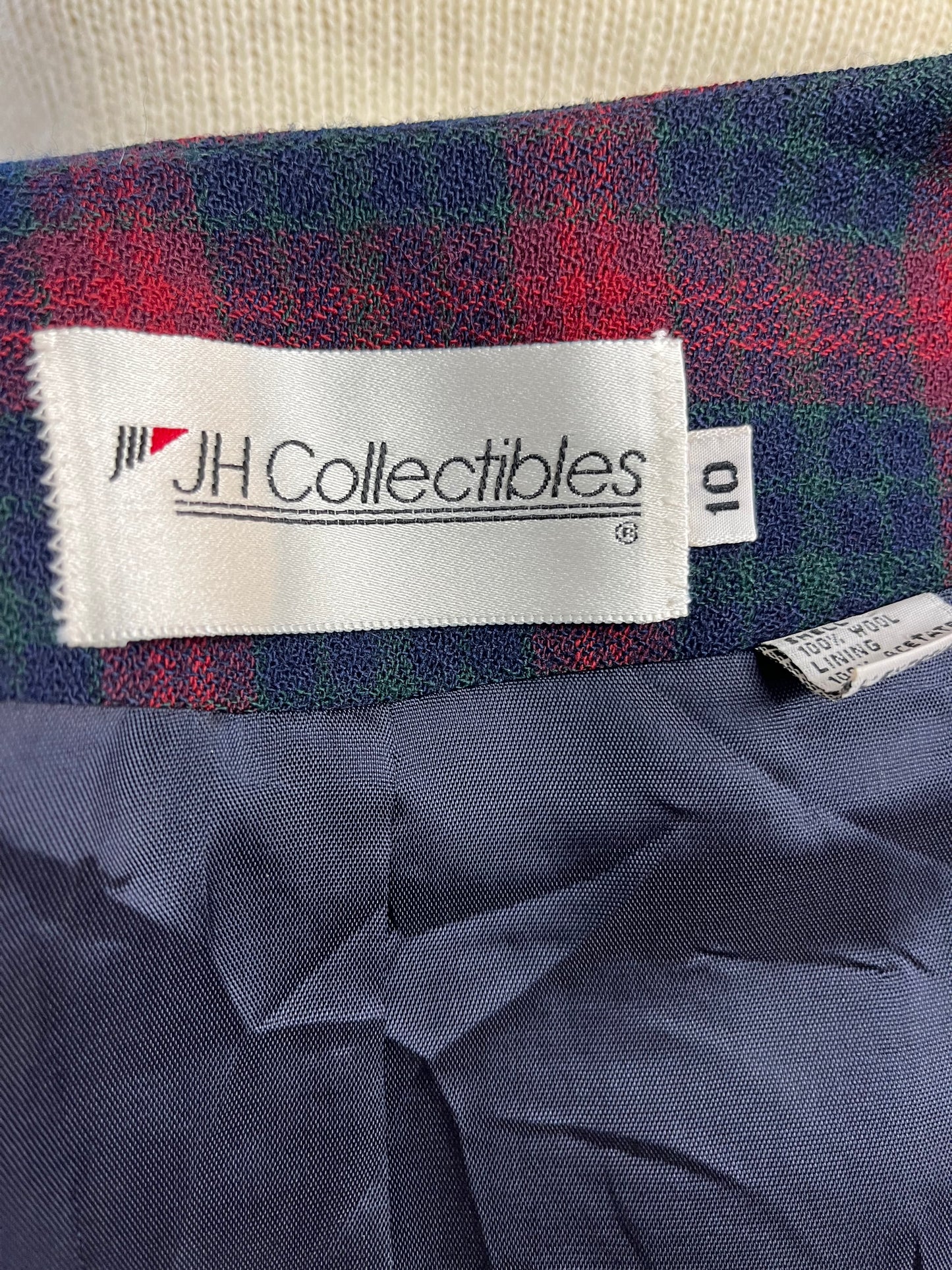 90s JH Collectibles’ Cropped Wool Plaid Jacket / Medium