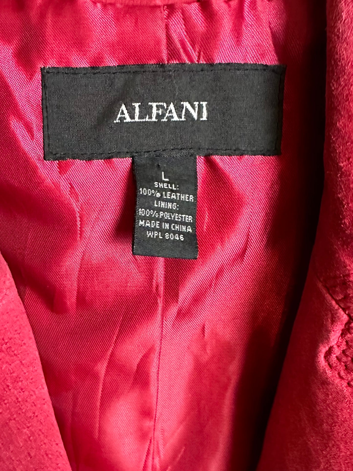 Y2k 'Alfani' Red Suede Jacket / Large