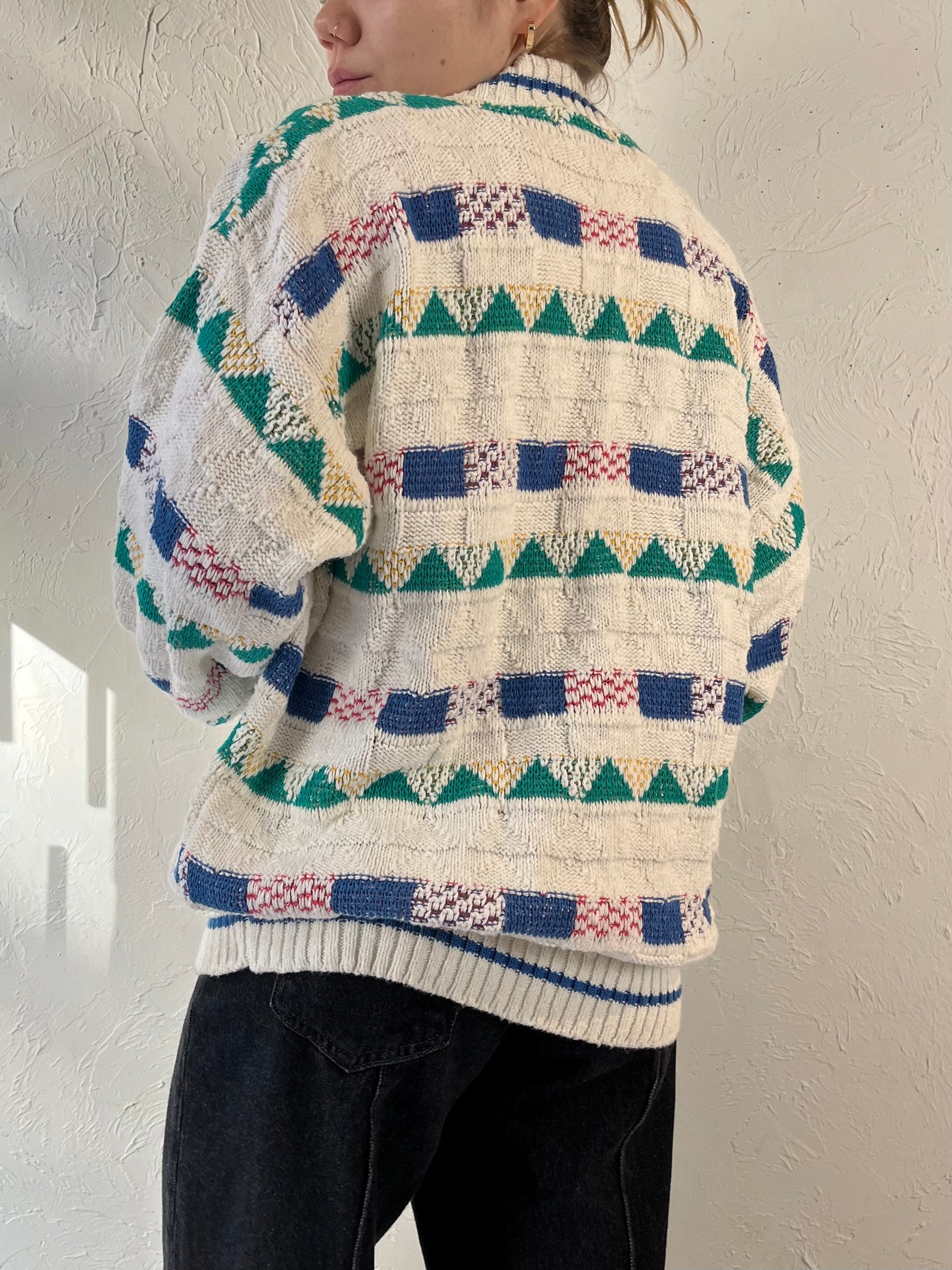 90s ‘Waterfront Workshop’ Cardigan Sweater / Large