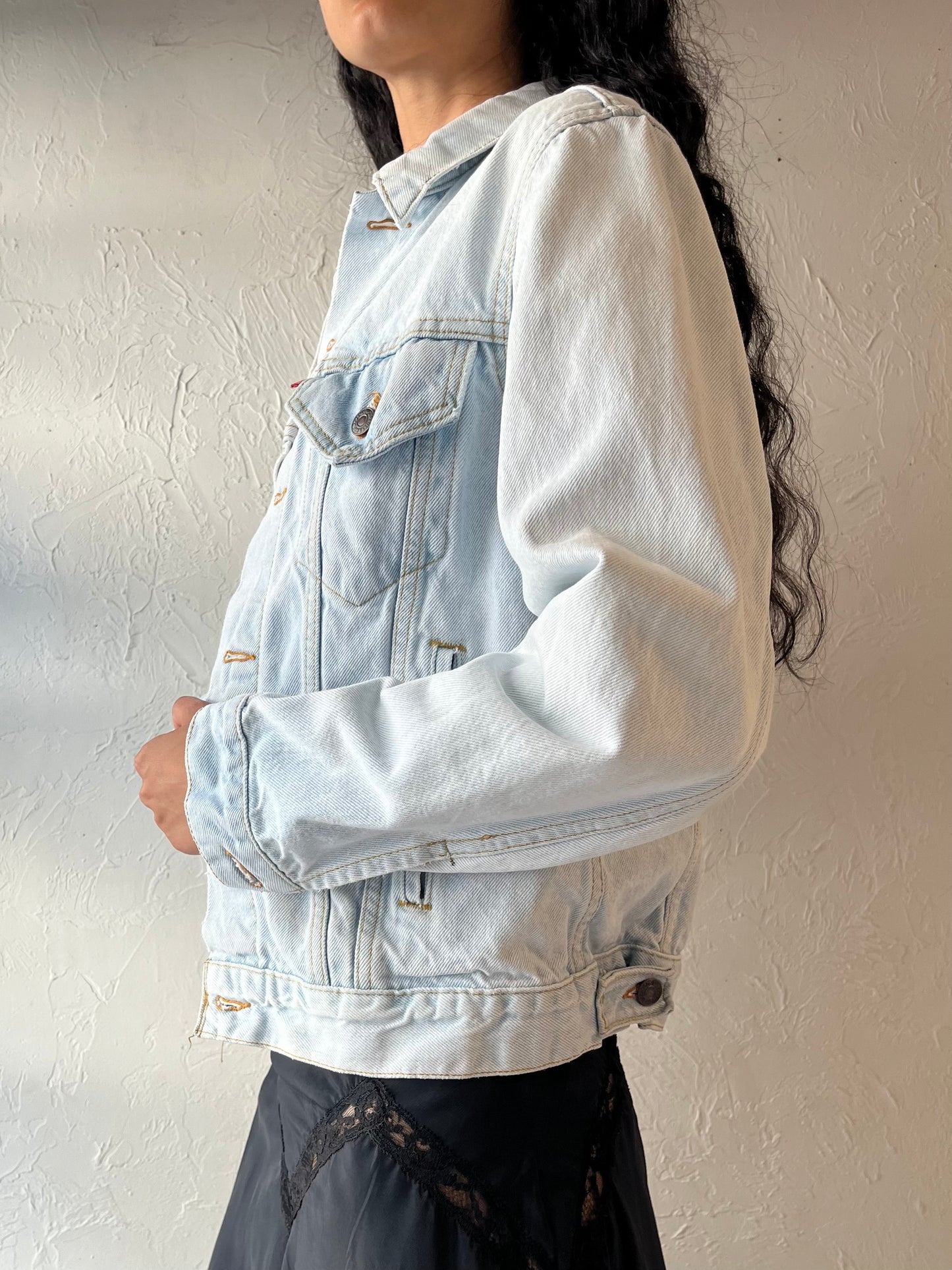 90s 'Levis' Light Wash Denim Jacket / Made in USA / Small