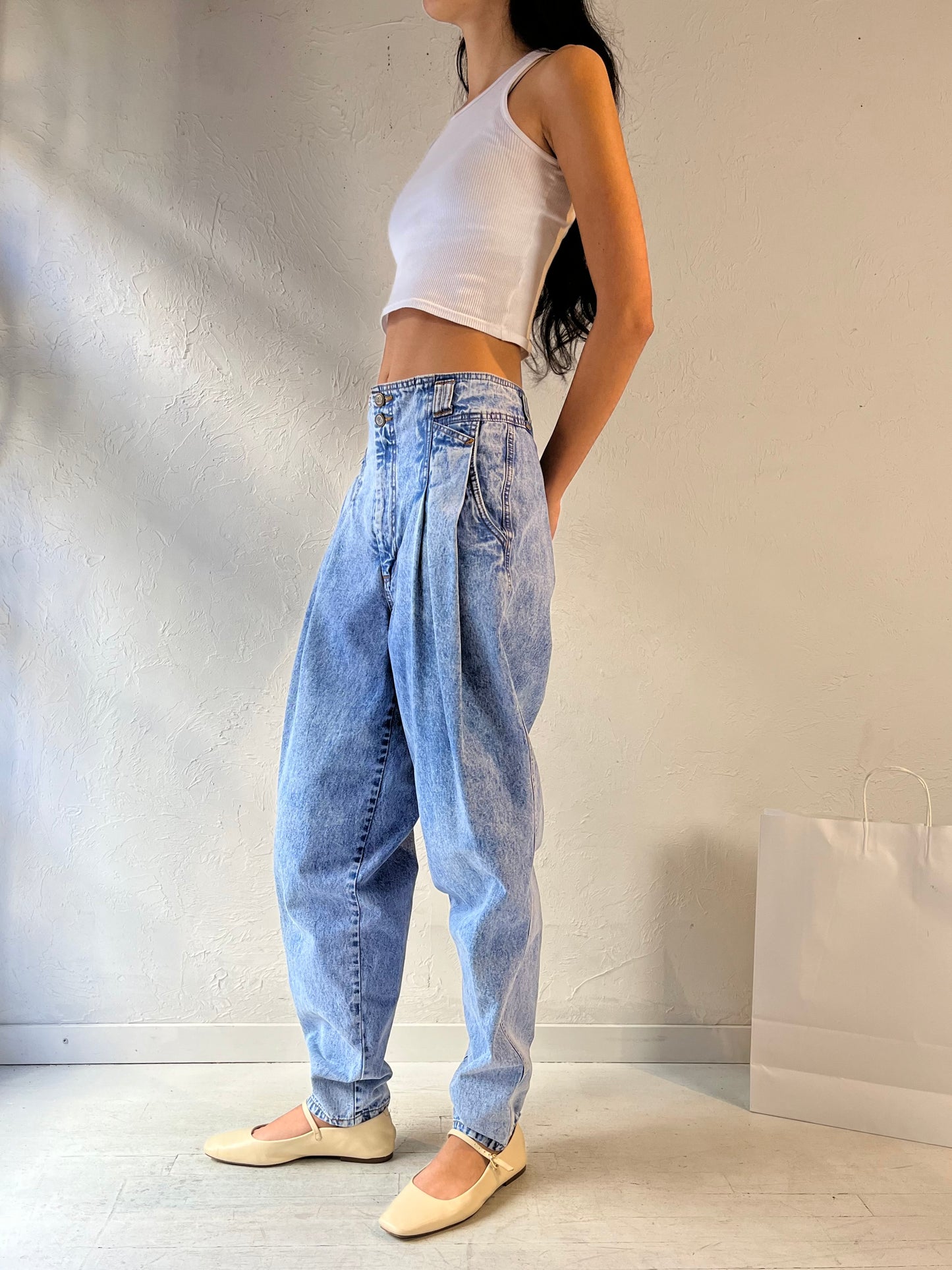 90s ‘Bill Bass’ Baggy Acid Wash Jeans / Medium