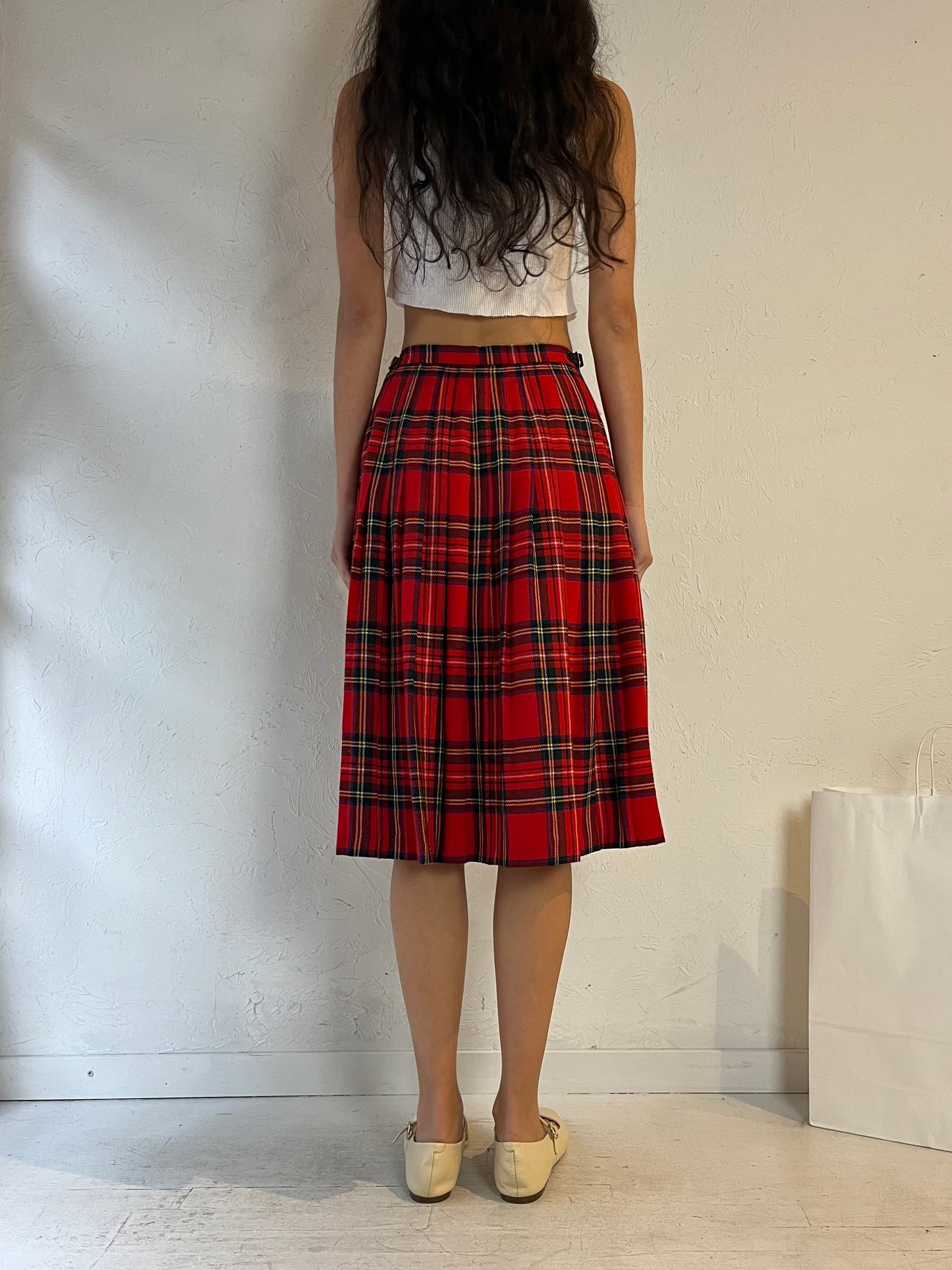 80s ‘Jedburgh' Plaid Midi Skirt / Small