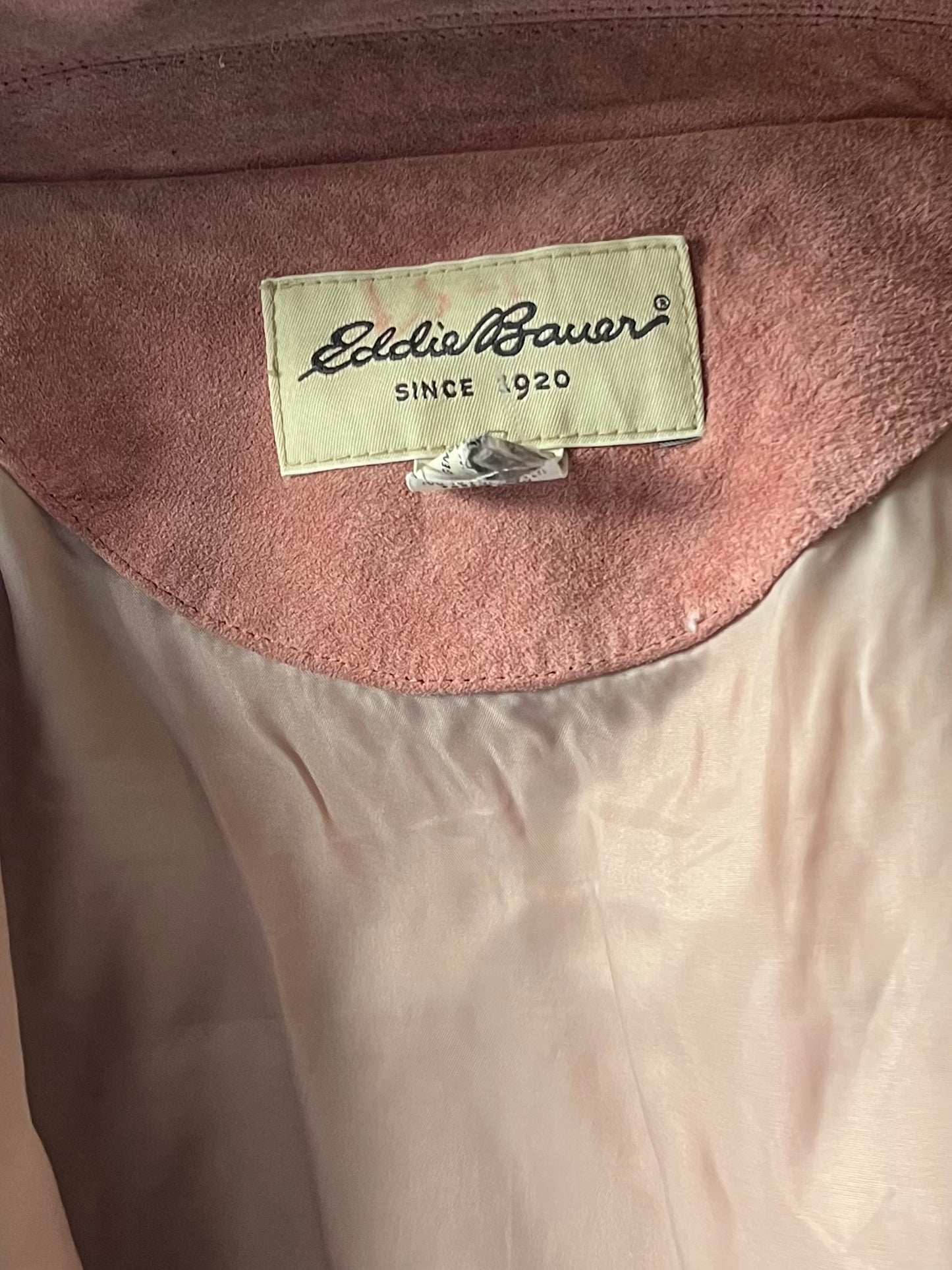 90s 'Eddie Bauer' Pink Suede Jacket / Large