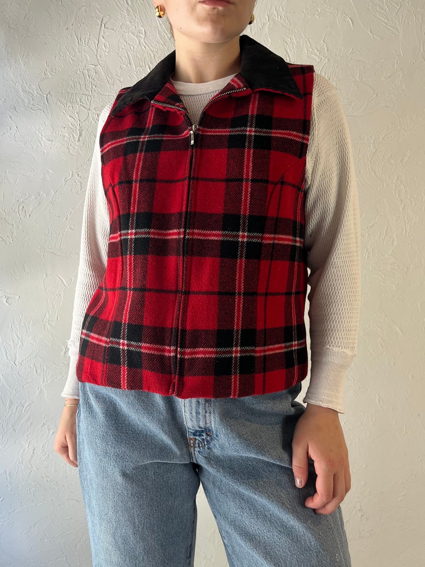 Y2k 'Karen Scott' Plaid Vest / Medium