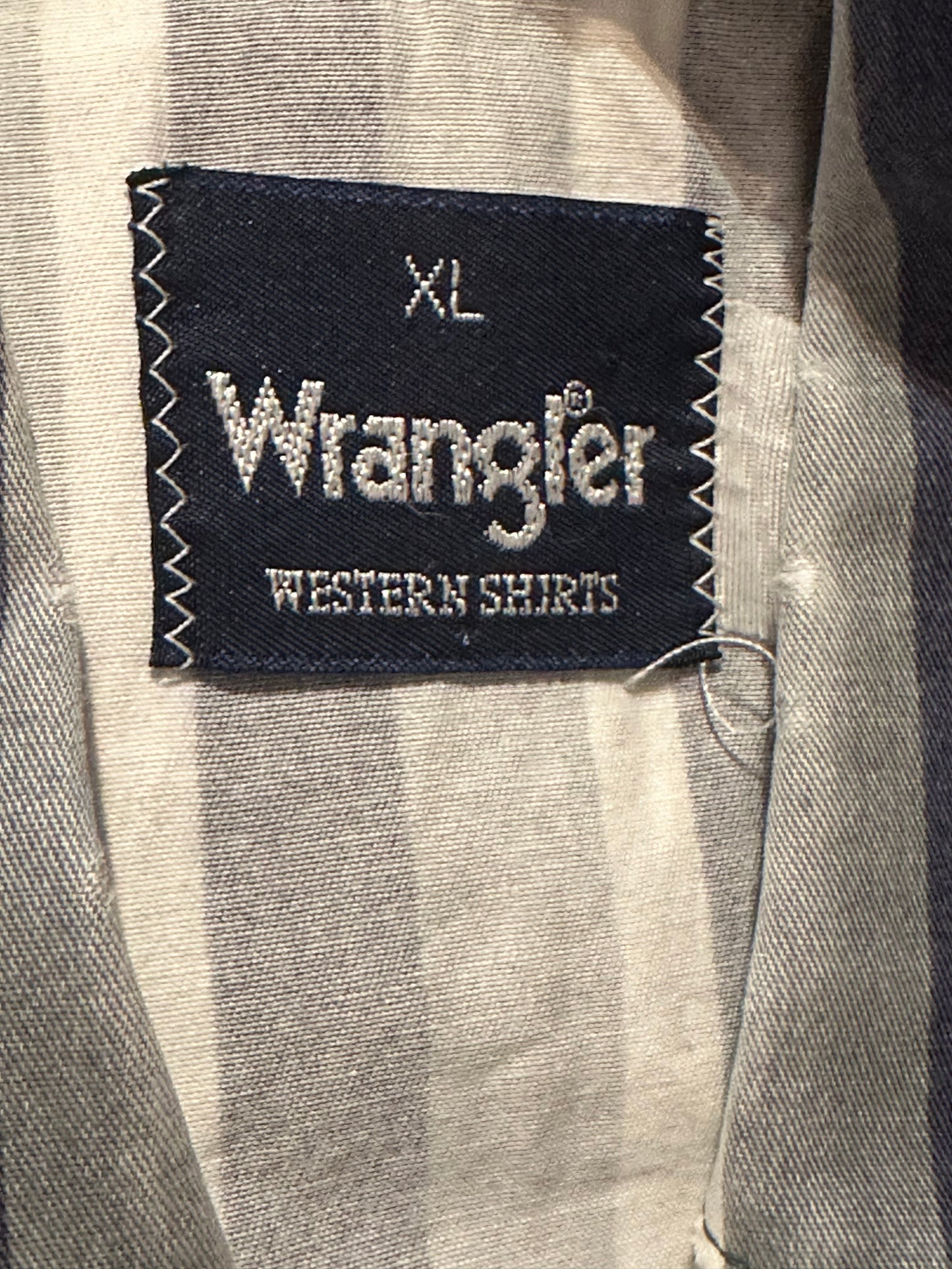 90s 'Wrangler' Striped Button Up Western Shirt / XL