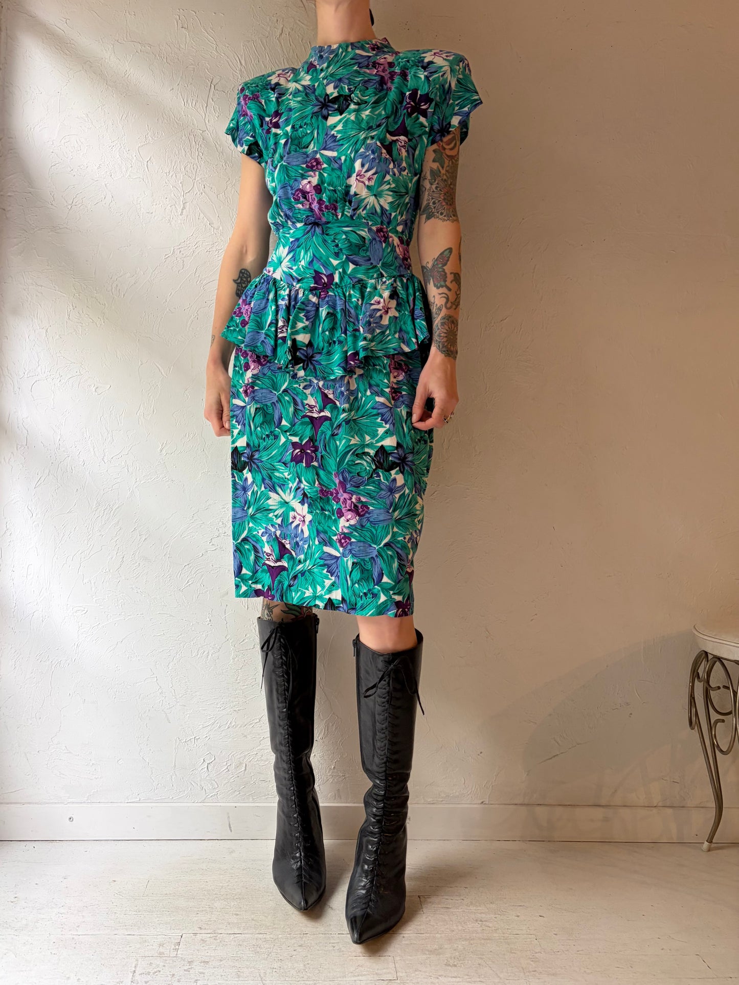 90s 'Savannah' Floral Midi Dress / Small / 1990s Summer Dress – Vintage 90s Grunge Romantic Dress