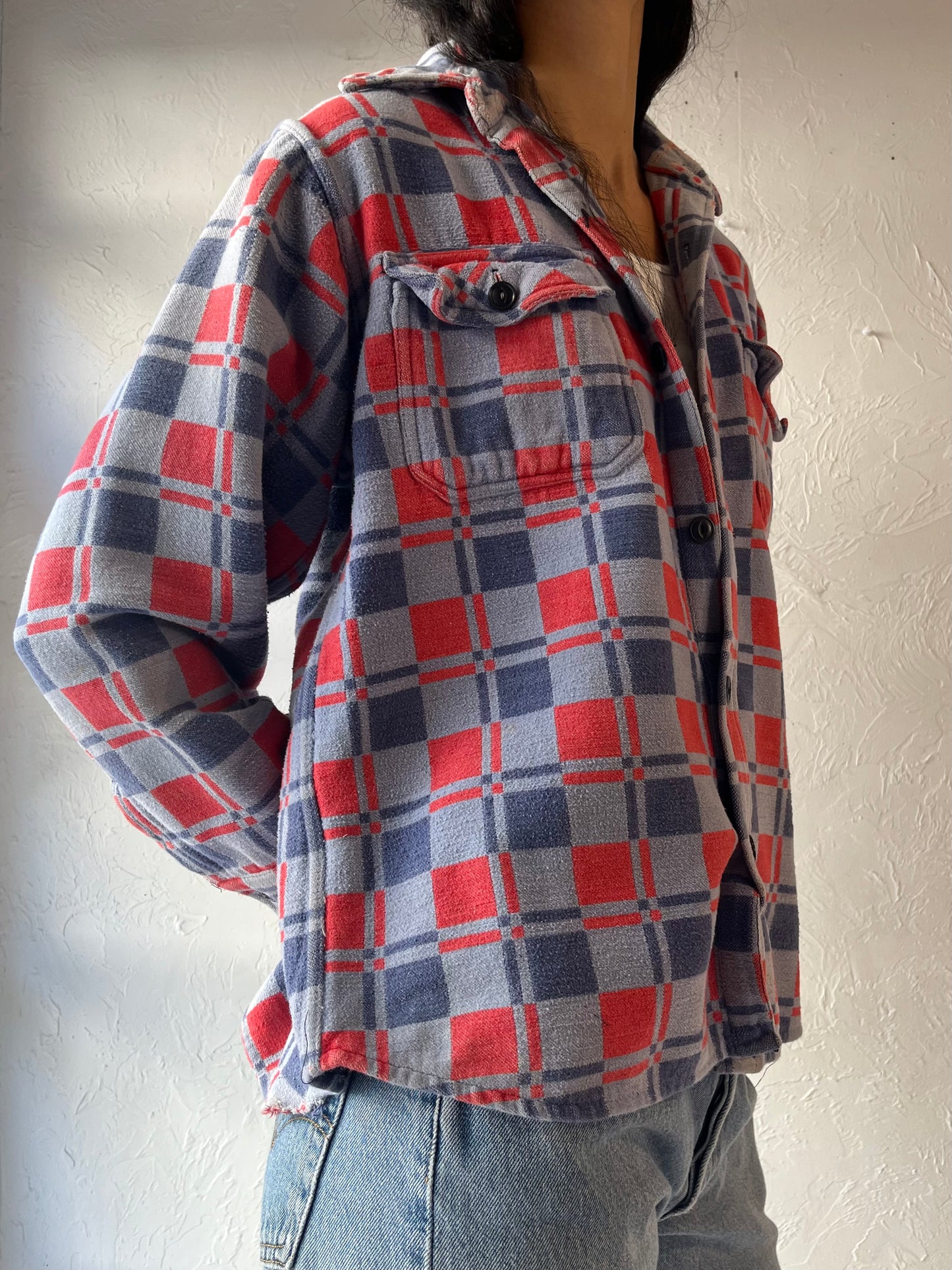 Vintage 'Champion' Thick Cotton Flannel Shirt / Medium