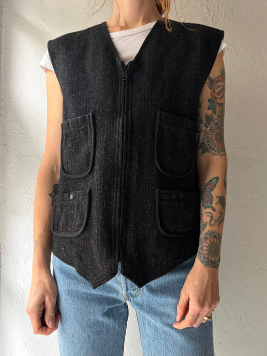 Y2k 'Woolrich' Charcoal Wool Vest / XL