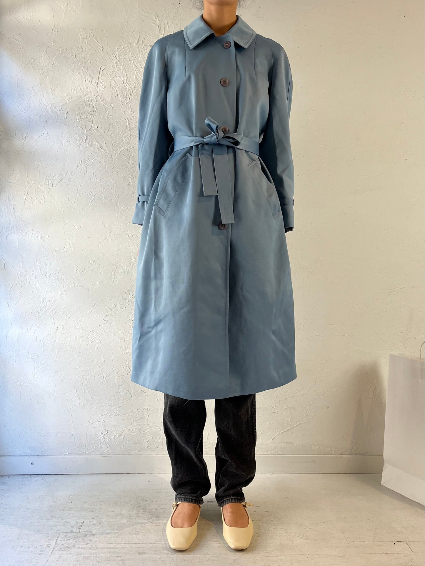 80s ‘London Fog’ Blue Trench Coat / Medium