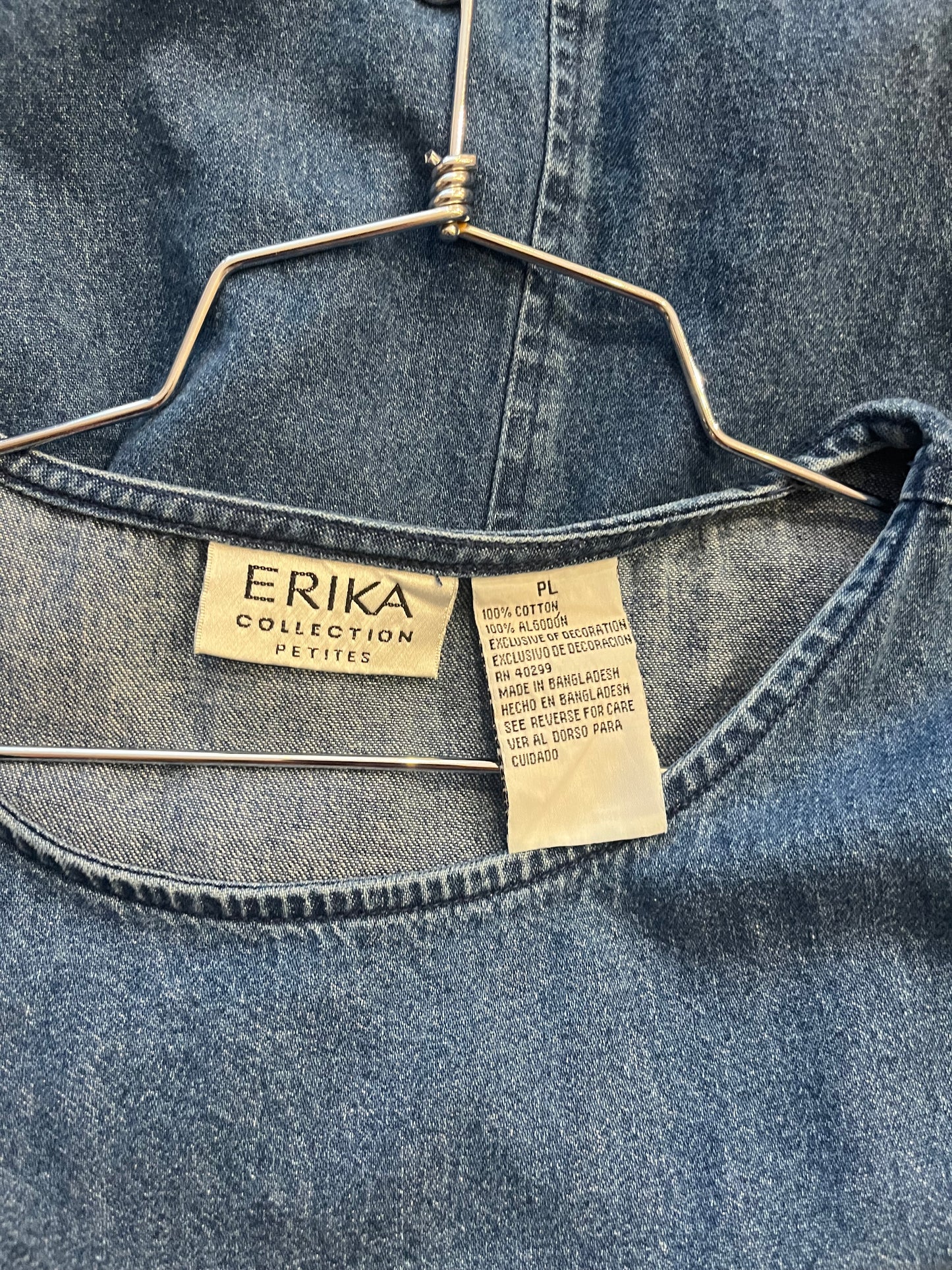 Y2k 'Erika' Embroidered Denim Midi Dress / Medium
