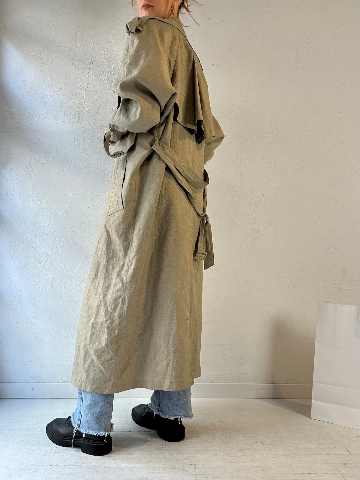 Y2k 'Apropos' Lightweight Beige Trench Coat / Medium