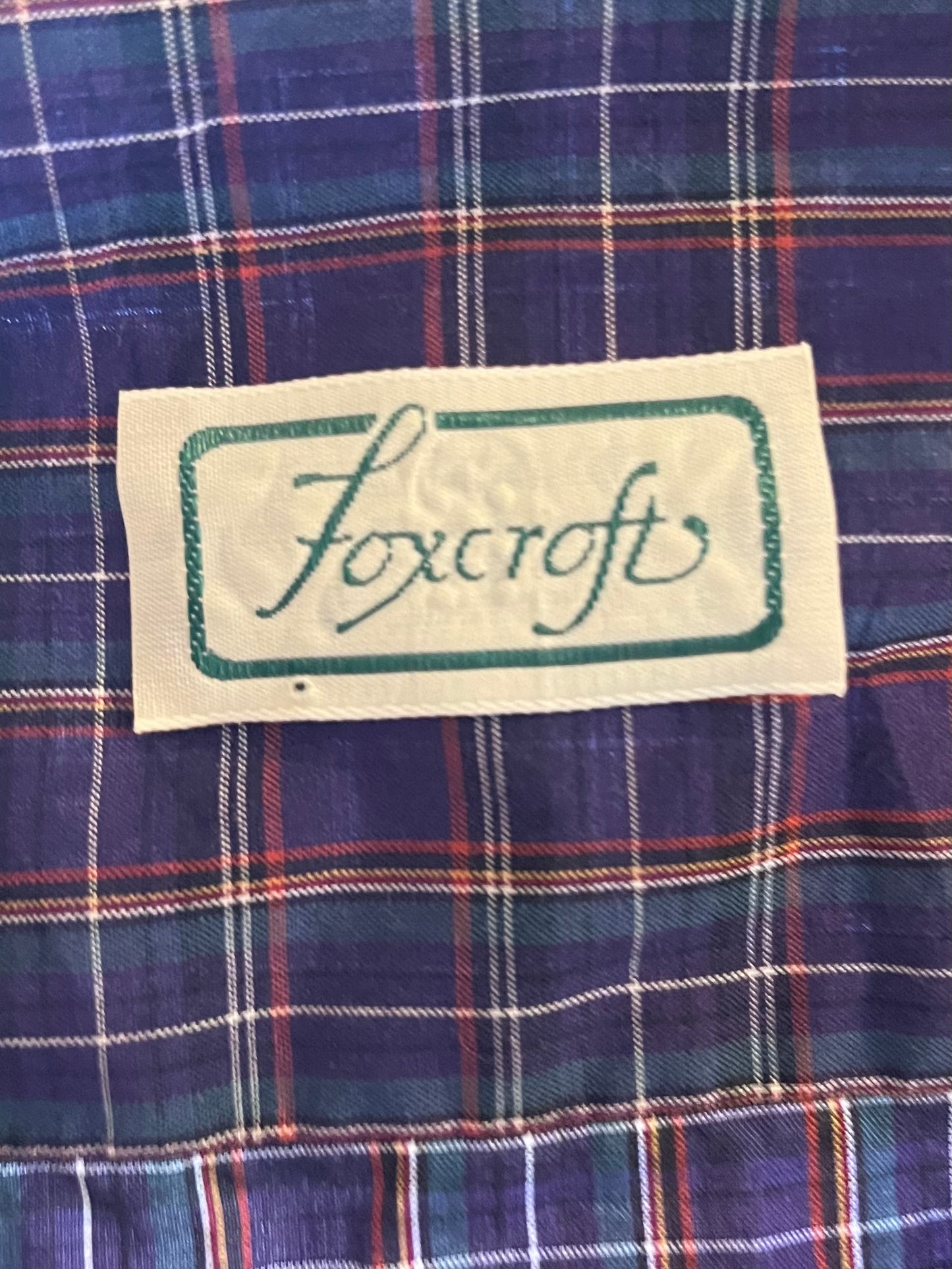 Y2K ‘Foxcroft’ Purple Plaid Western Blouse / Small