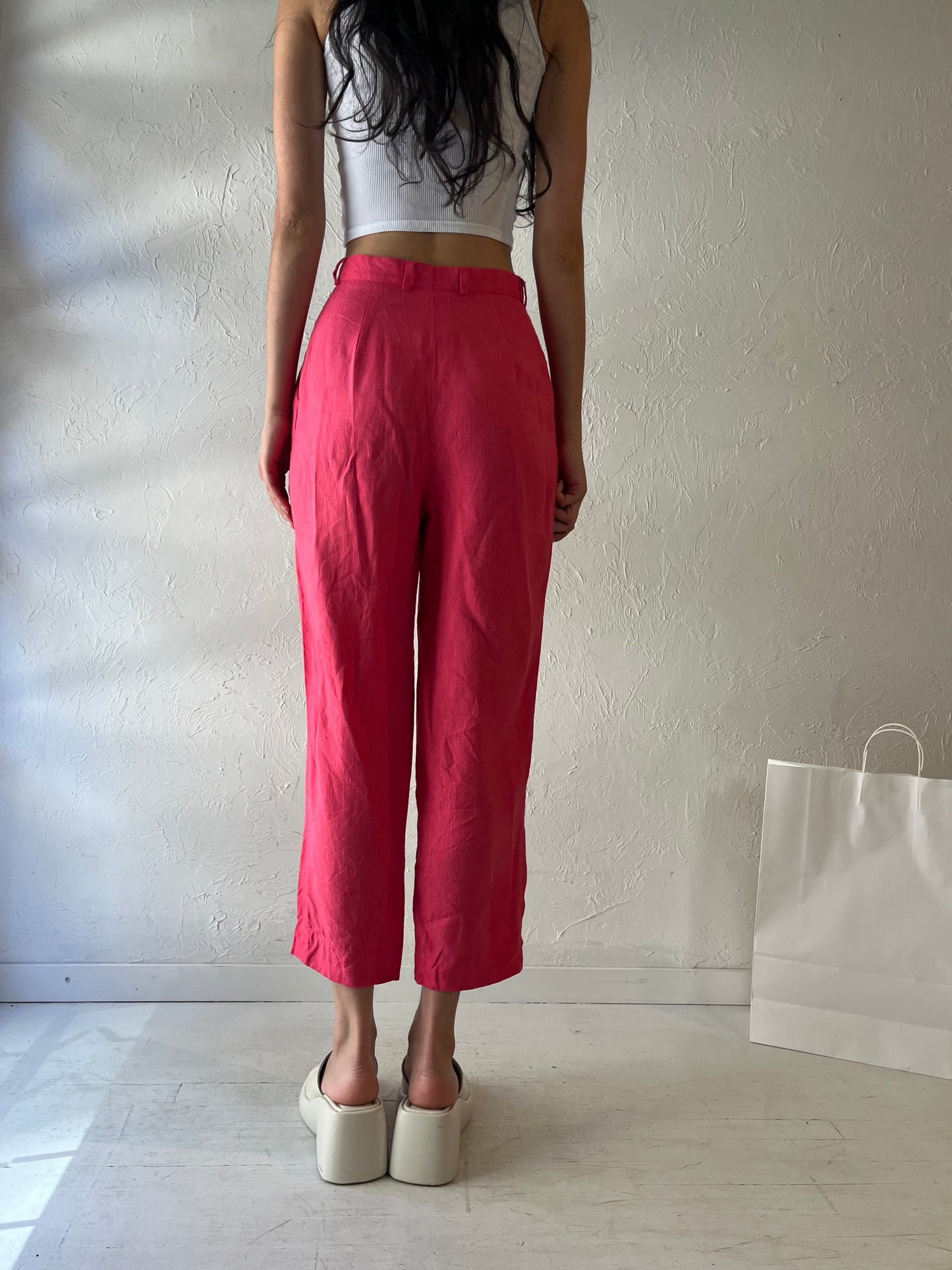 90s 'Florence Leurs' Barbie Pink Trousers / Small