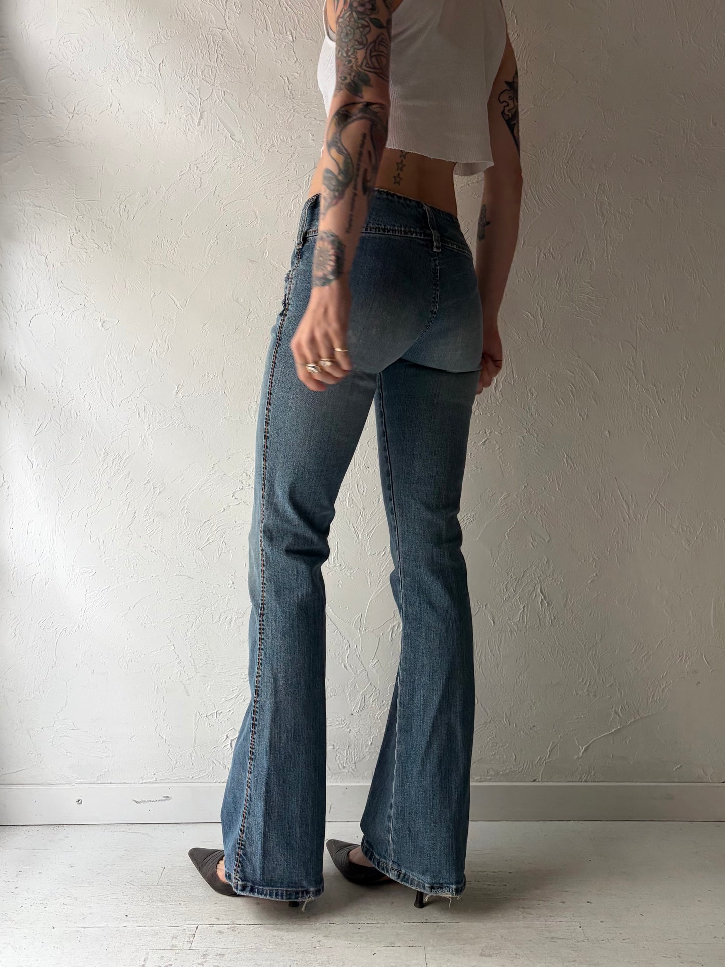 Y2k 'Silver' Low Rise Flare Jeans / 28