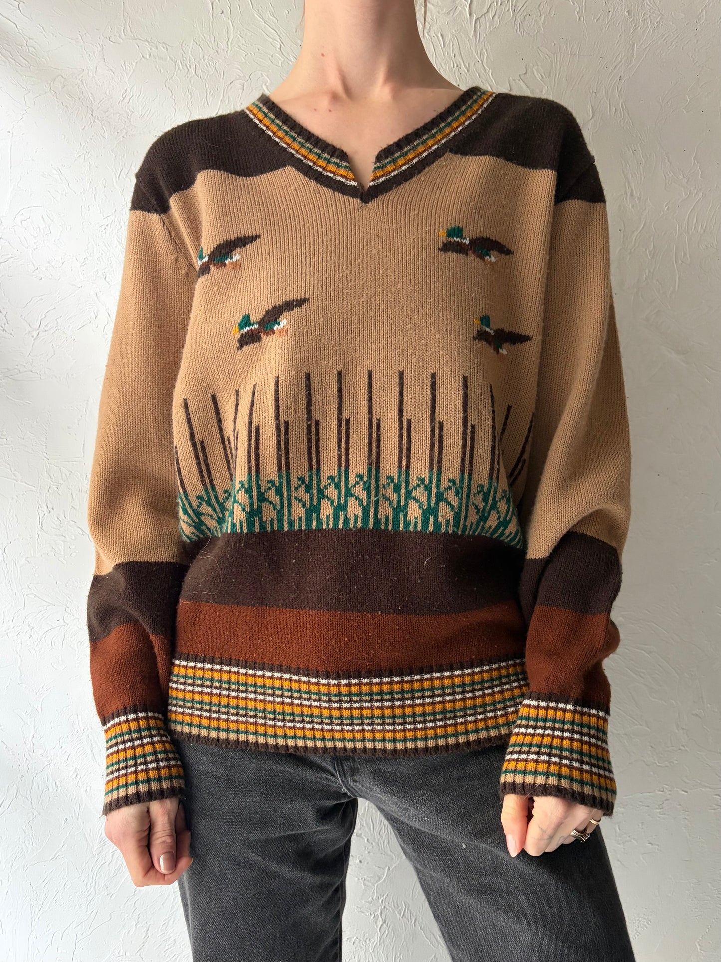 70s 'Collageman' Duck Sweater / Medium