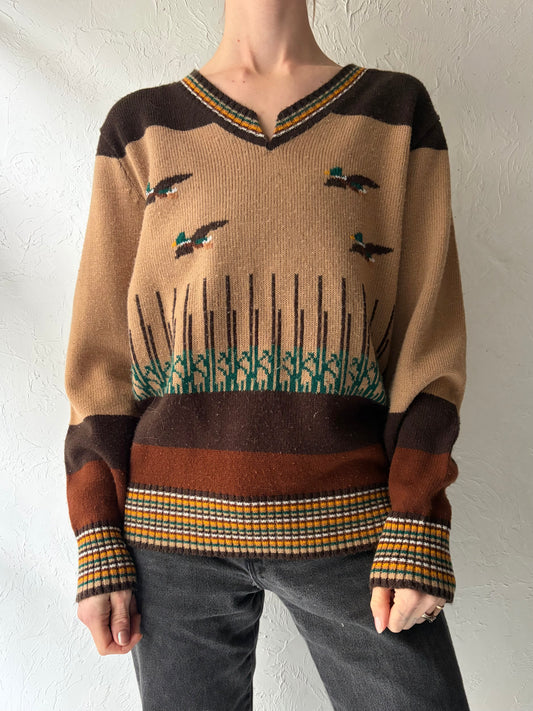 70s 'Collageman' Duck Sweater / Medium
