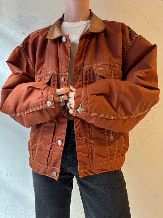 90s ‘Diesel’ Orange Bomber Style Jacket / Large