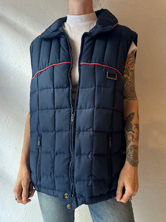 80s 'Eddie Bauer' Quilted Down Vest / Medium