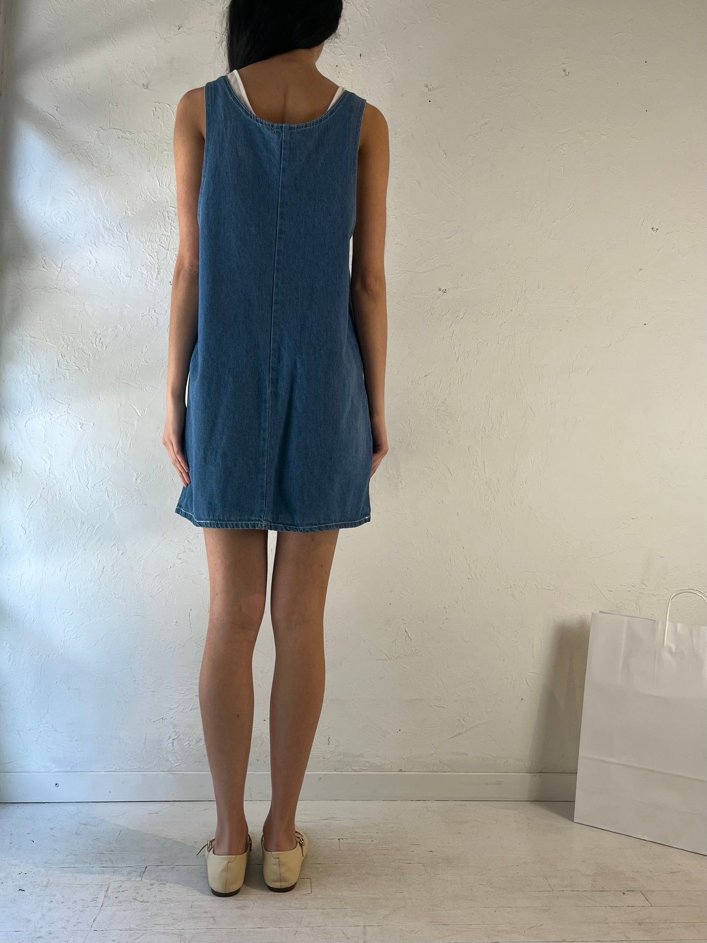 90s ‘101 Dalmations’ Denim Mini Dress / Medium