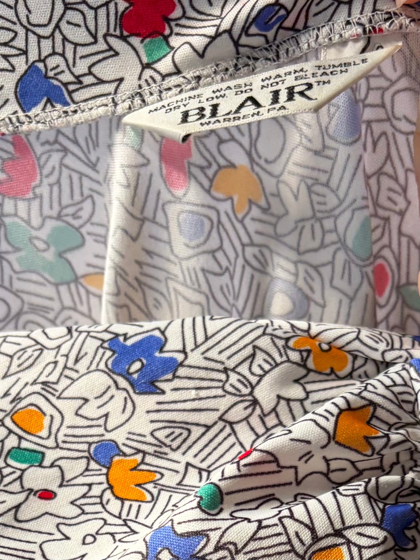 70s 'Blair' Floral Patterned Button up Shirt / Medium