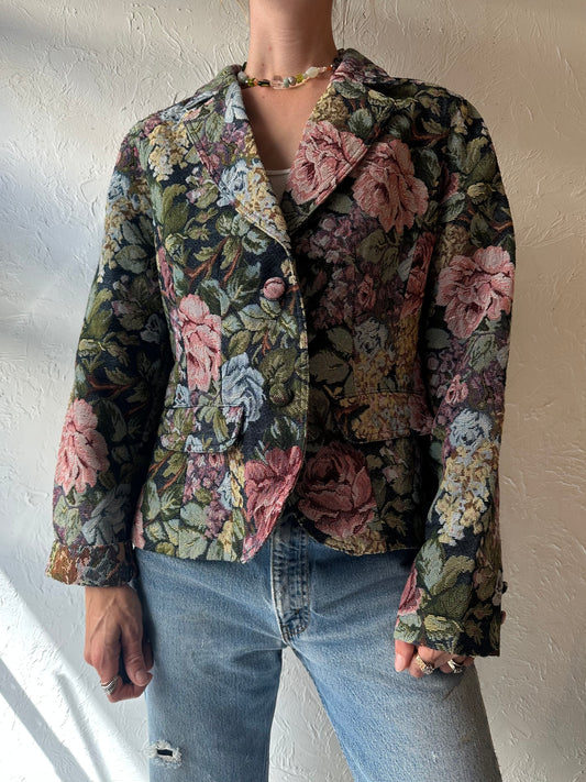 Y2k 'Yzza' Floral Tapestry Jacket / XL