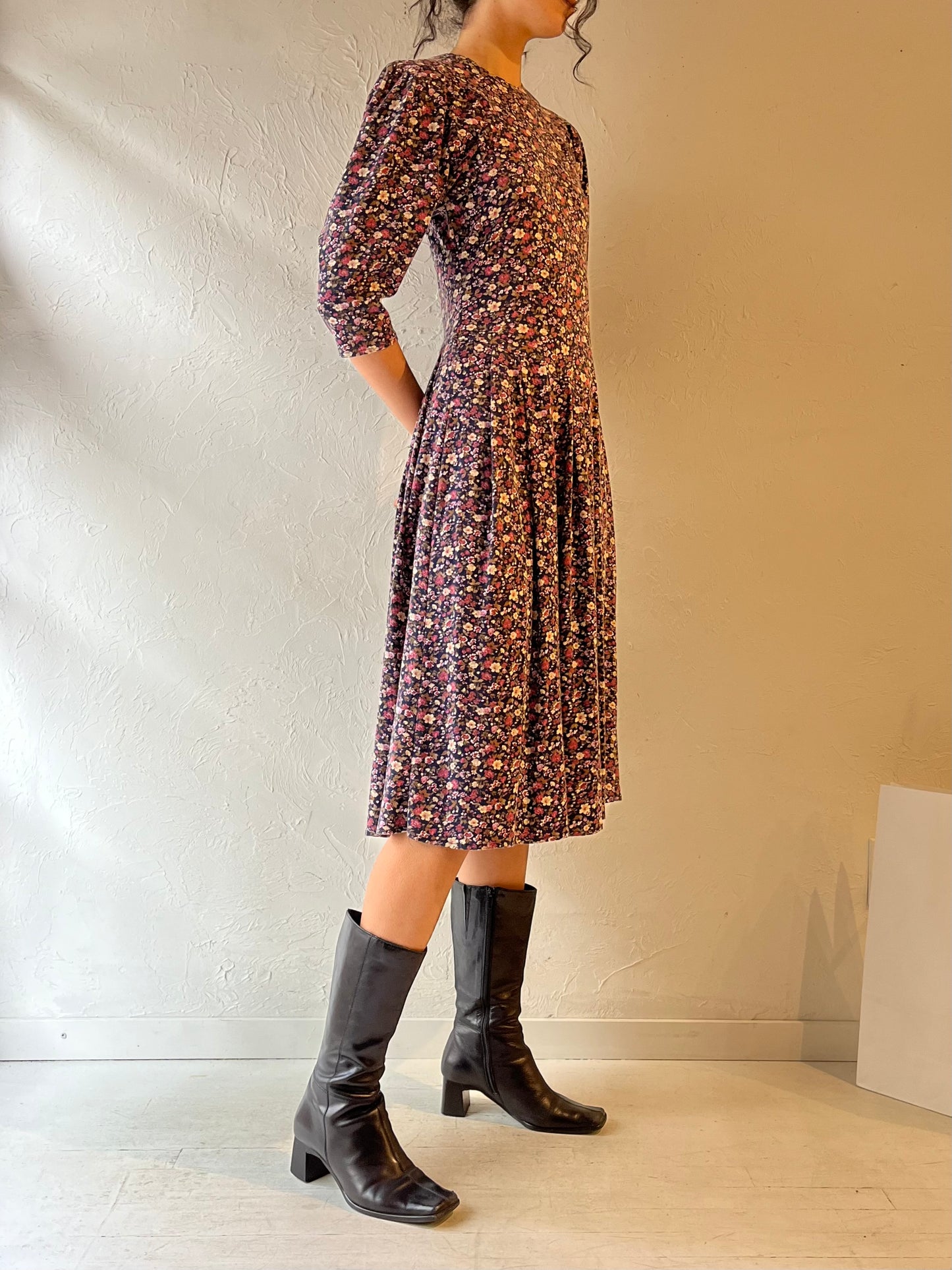 90s ‘Byer Too’ Long Sleeve Floral Dress / Small - Medium