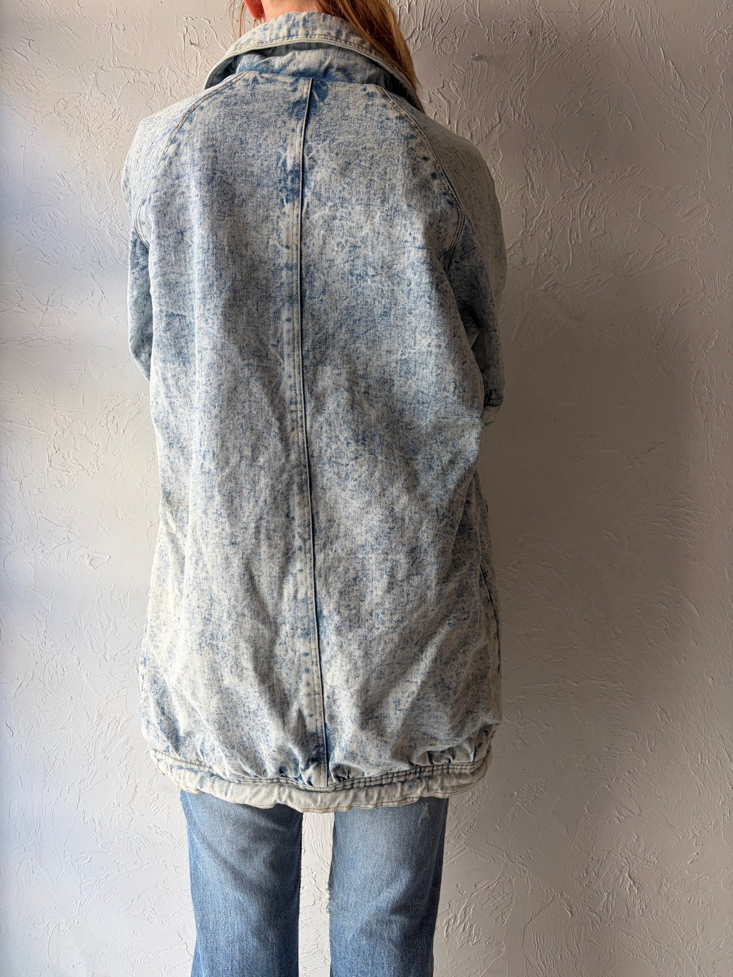 80s 'Current Seen' Acid Wash Denim Jacket / Medium