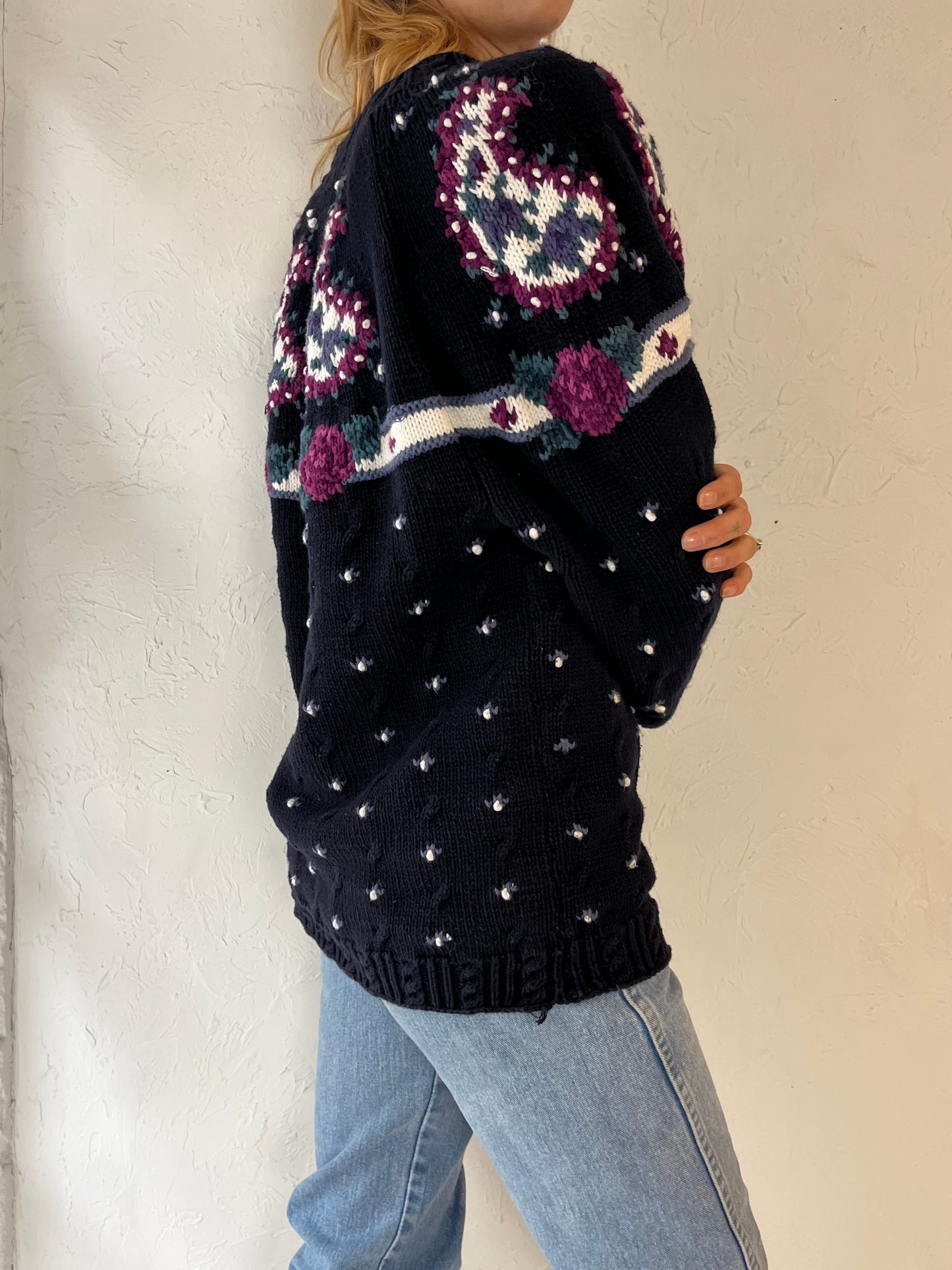 Y2k 'Kari' Cotton Knit Sweater / Medium