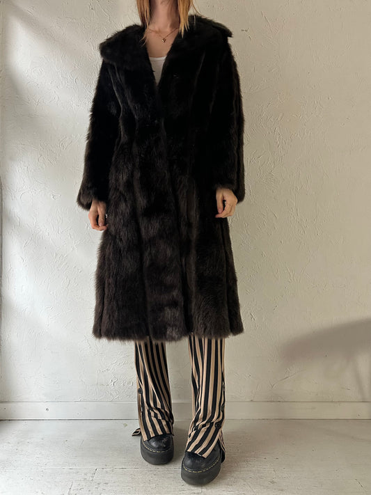 Vintage Brown Fur Coat / Small