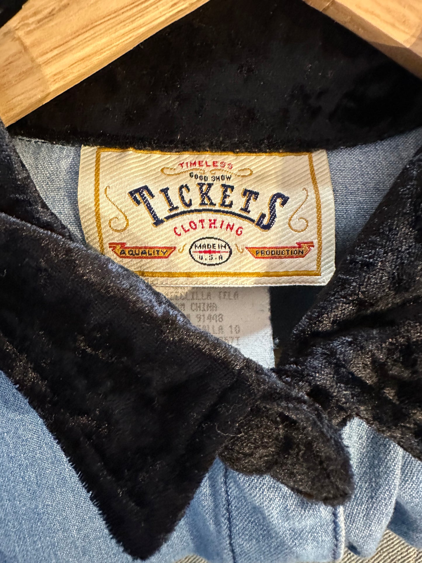 90s ‘Tickets’ Collared Denim Dress