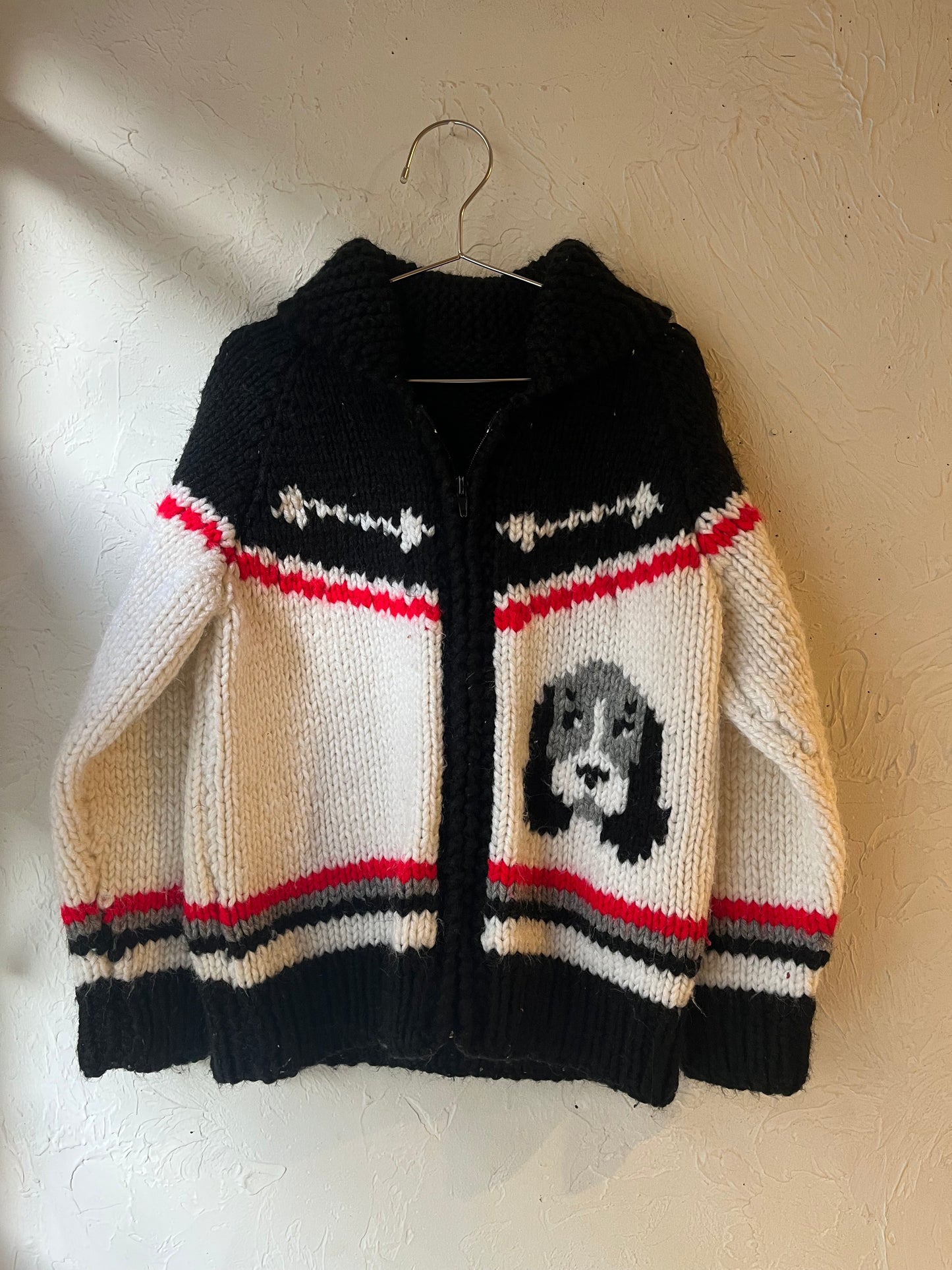 Vintage Hand Knit Kids Dog Sweater / Small