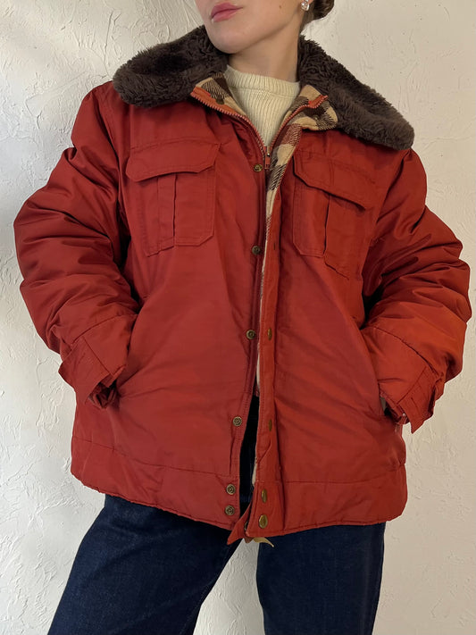 Vintage ‘Woolrich’ Orange Puffer Jacket / Large