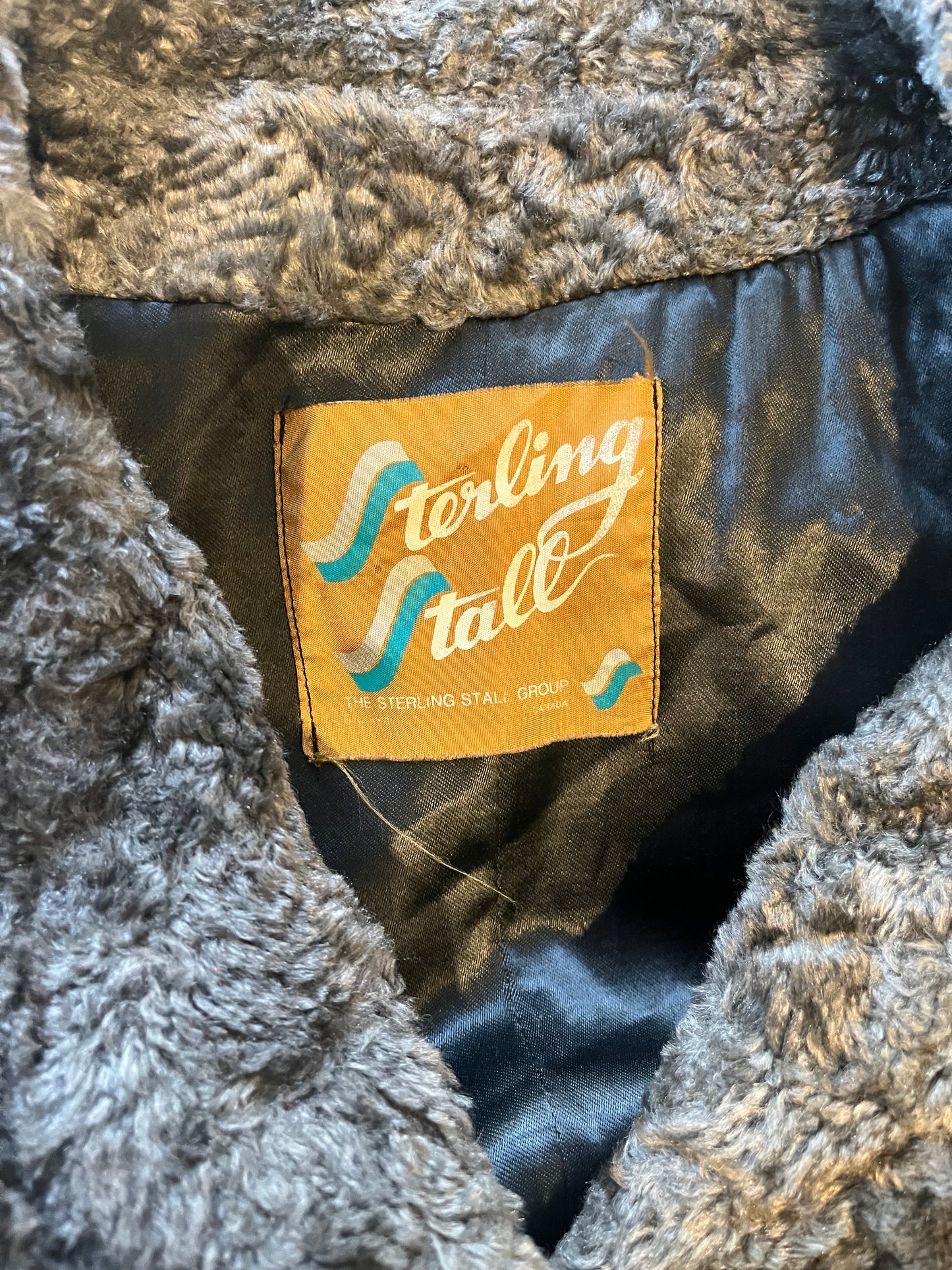 70s 'Sterling Stall' Faux Fur Coat / Union Made / Small
