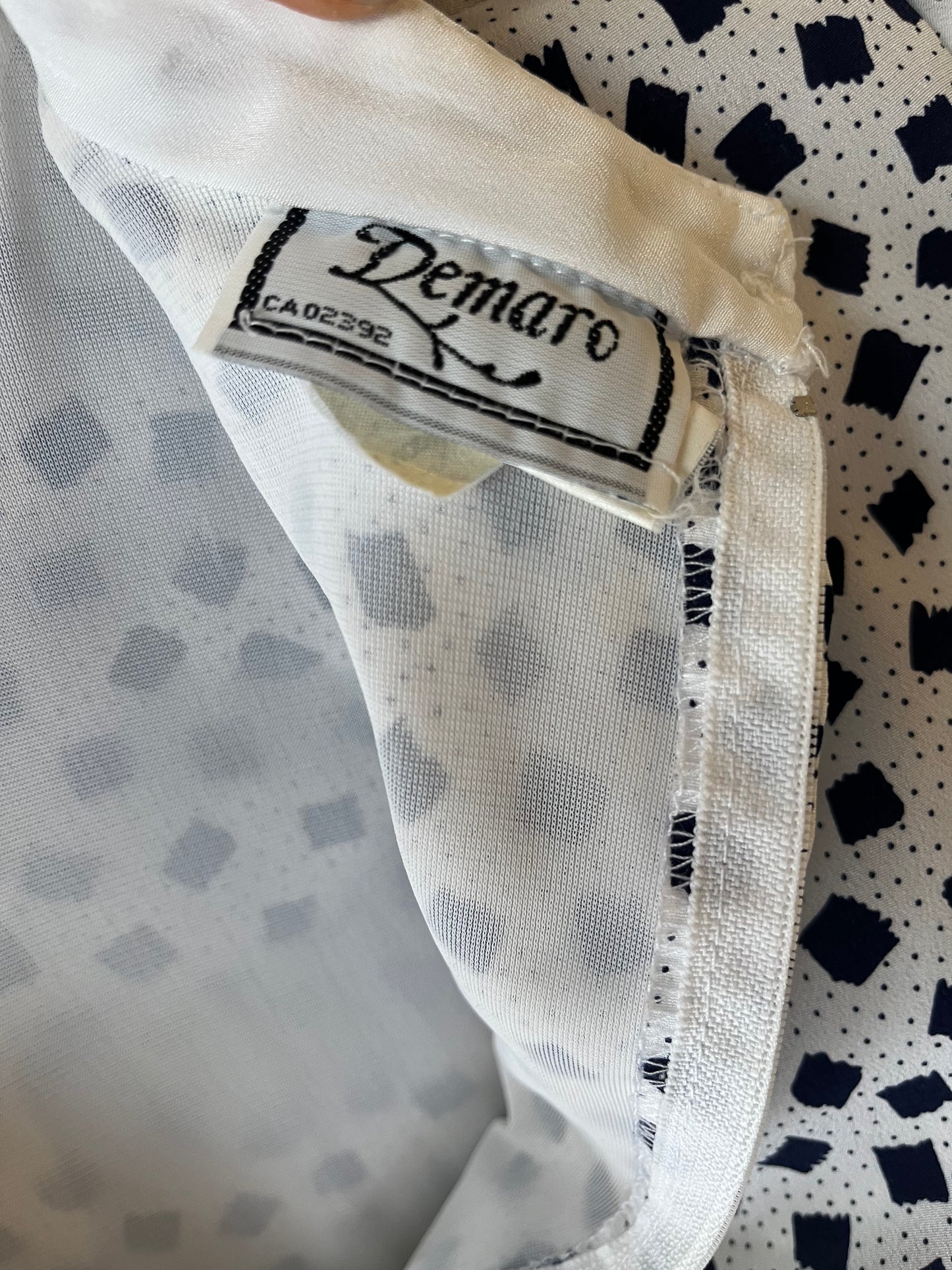 80s 'Demaro' Patterned Drop Waist Casual Spring Midi Dress / Union Made / Medium