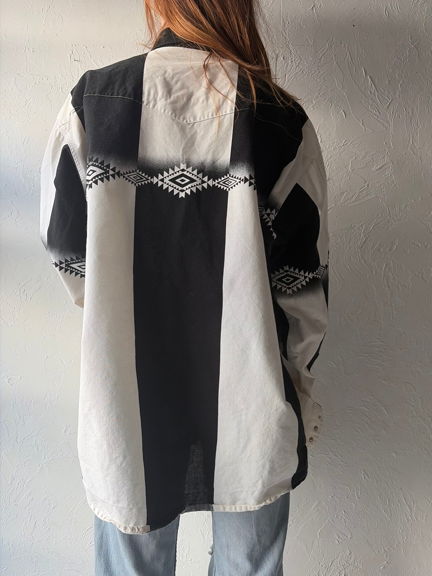 Vintage 'Wrangler' Western Pearl Snap Shirt / XL