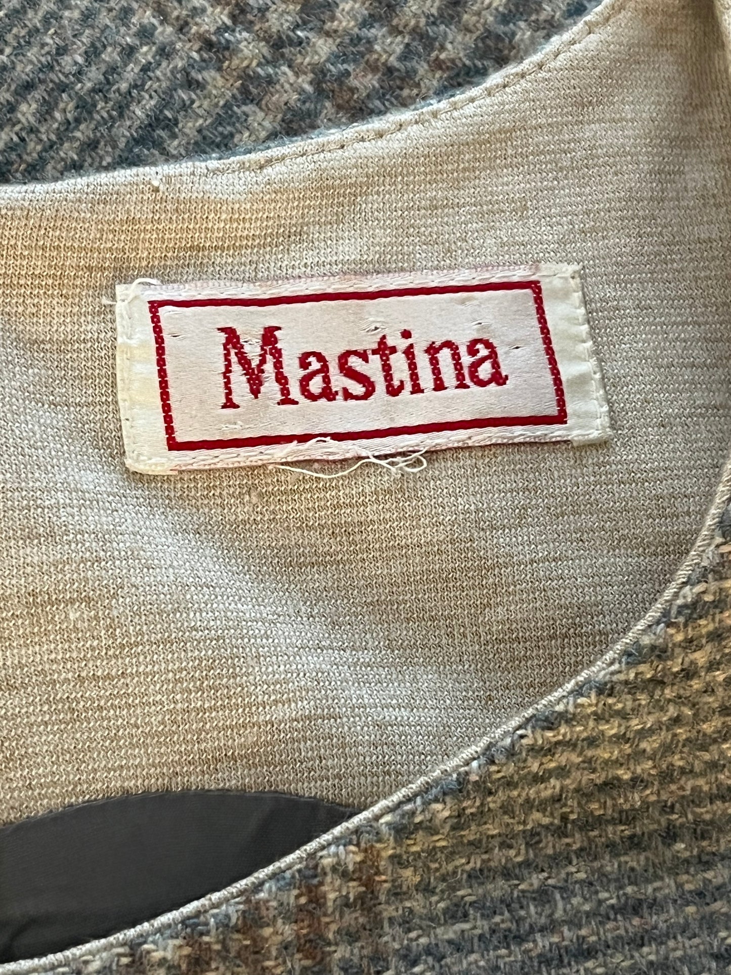60s 70s 'Mastina' Gray Wool Dress / Small