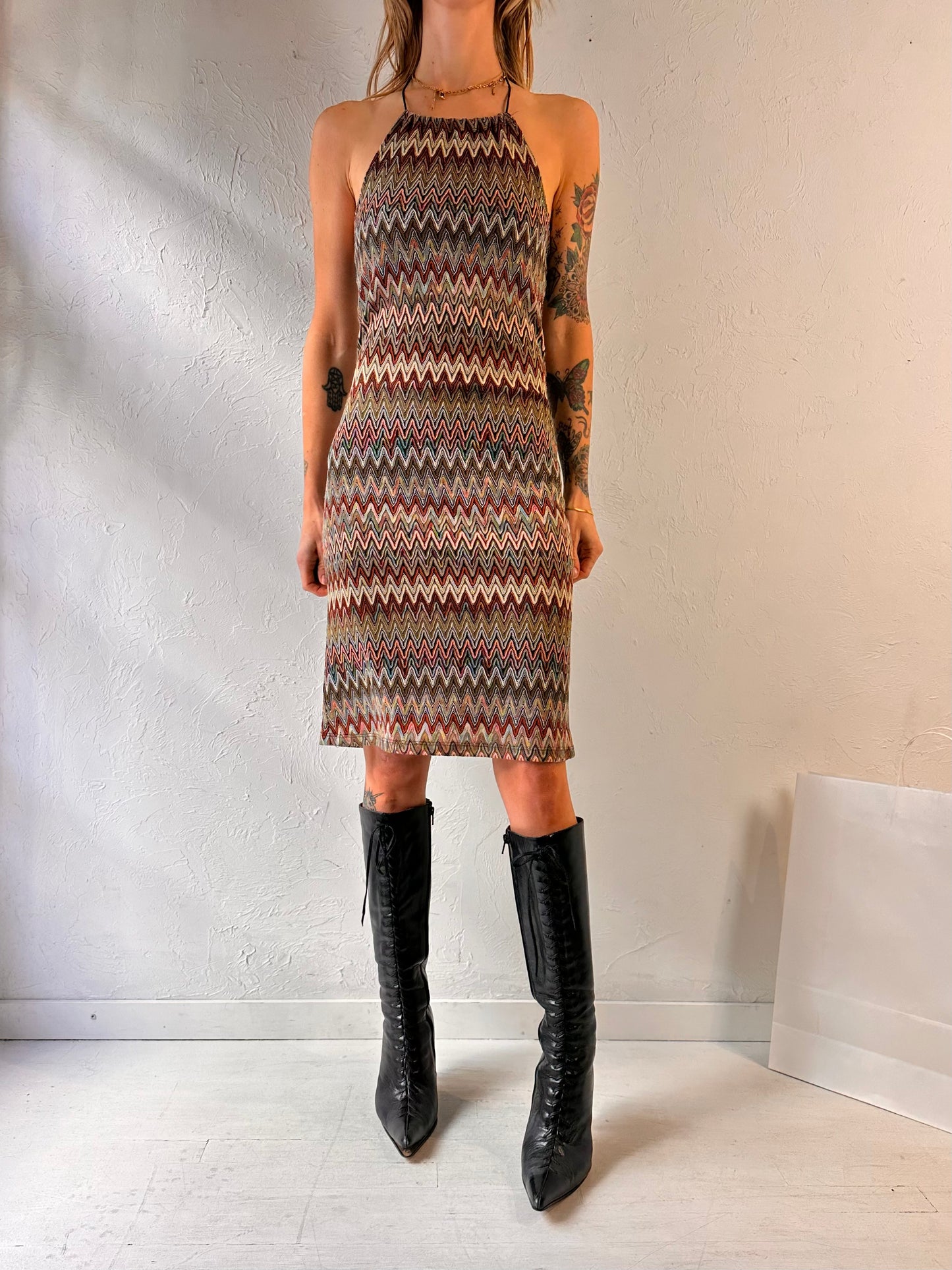 90s 'Le Chateau' Halter Dress / Small