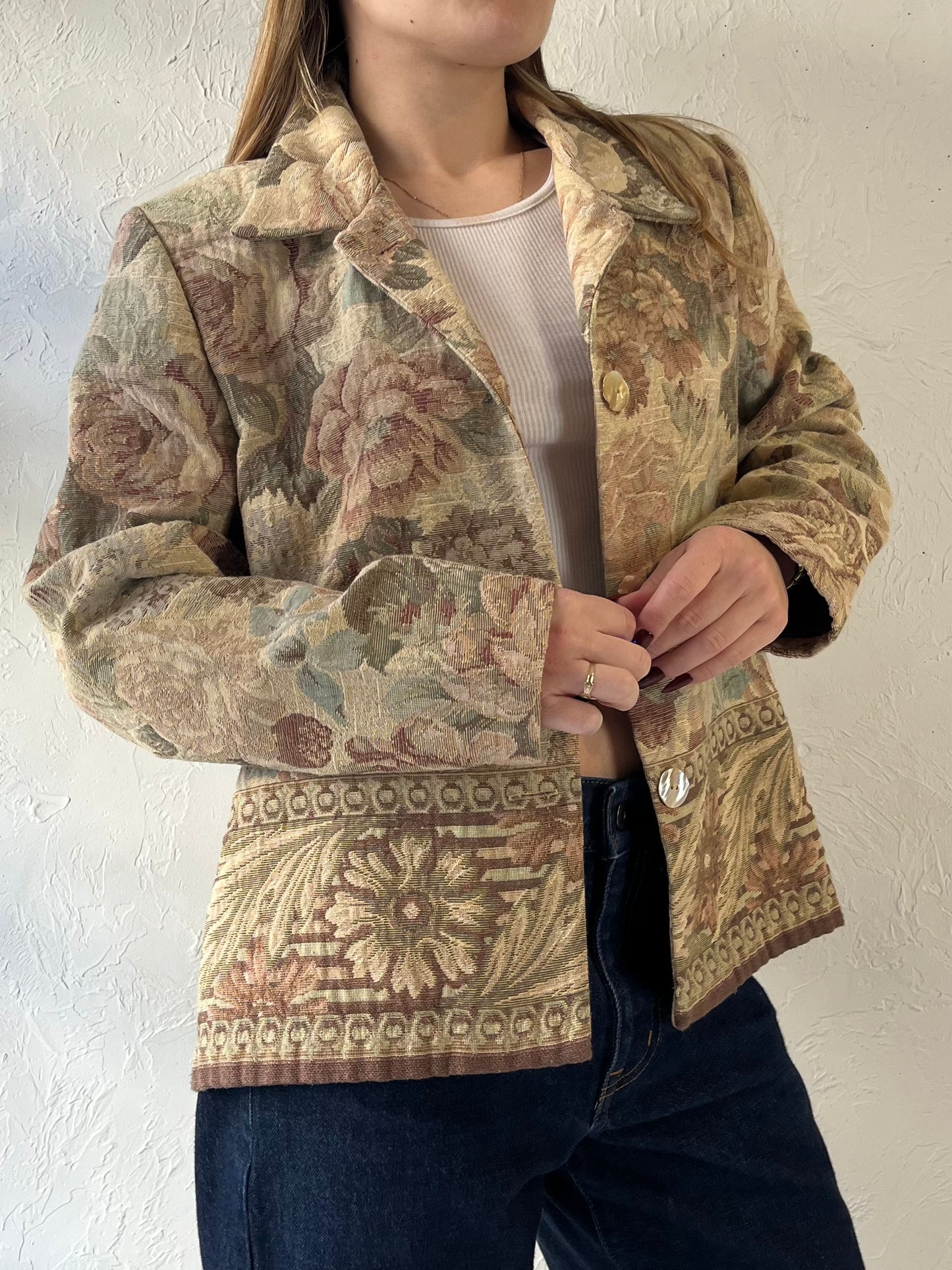 Y2k ‘Coldwater Creek’ Floral Tapestry Jacket / Large