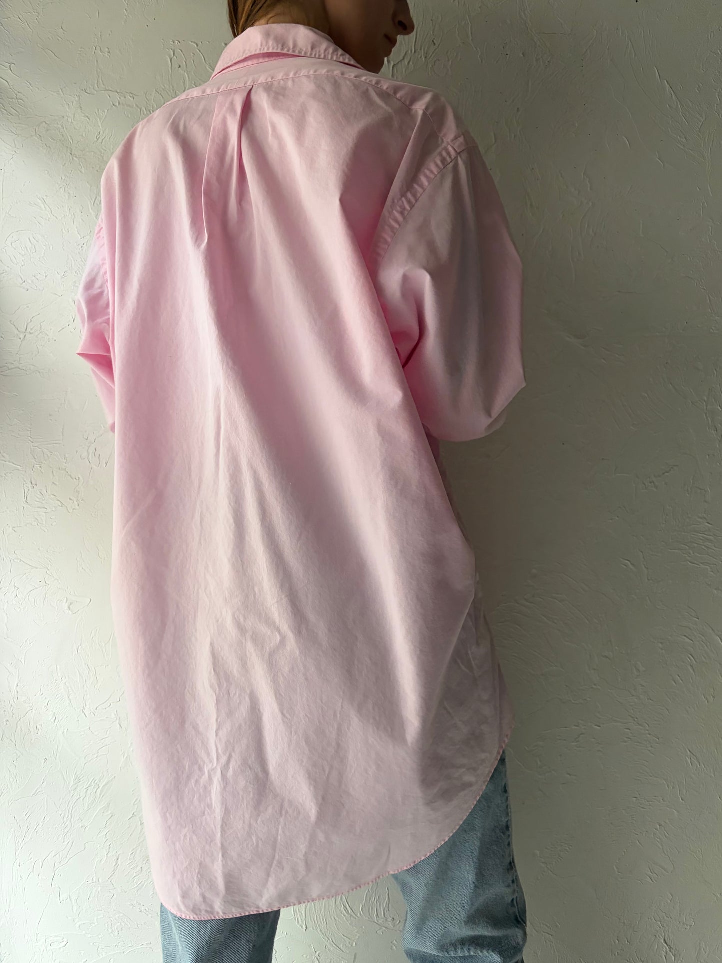 Y2k 'Ralph Lauren' Pink Button Up Shirt / Large
