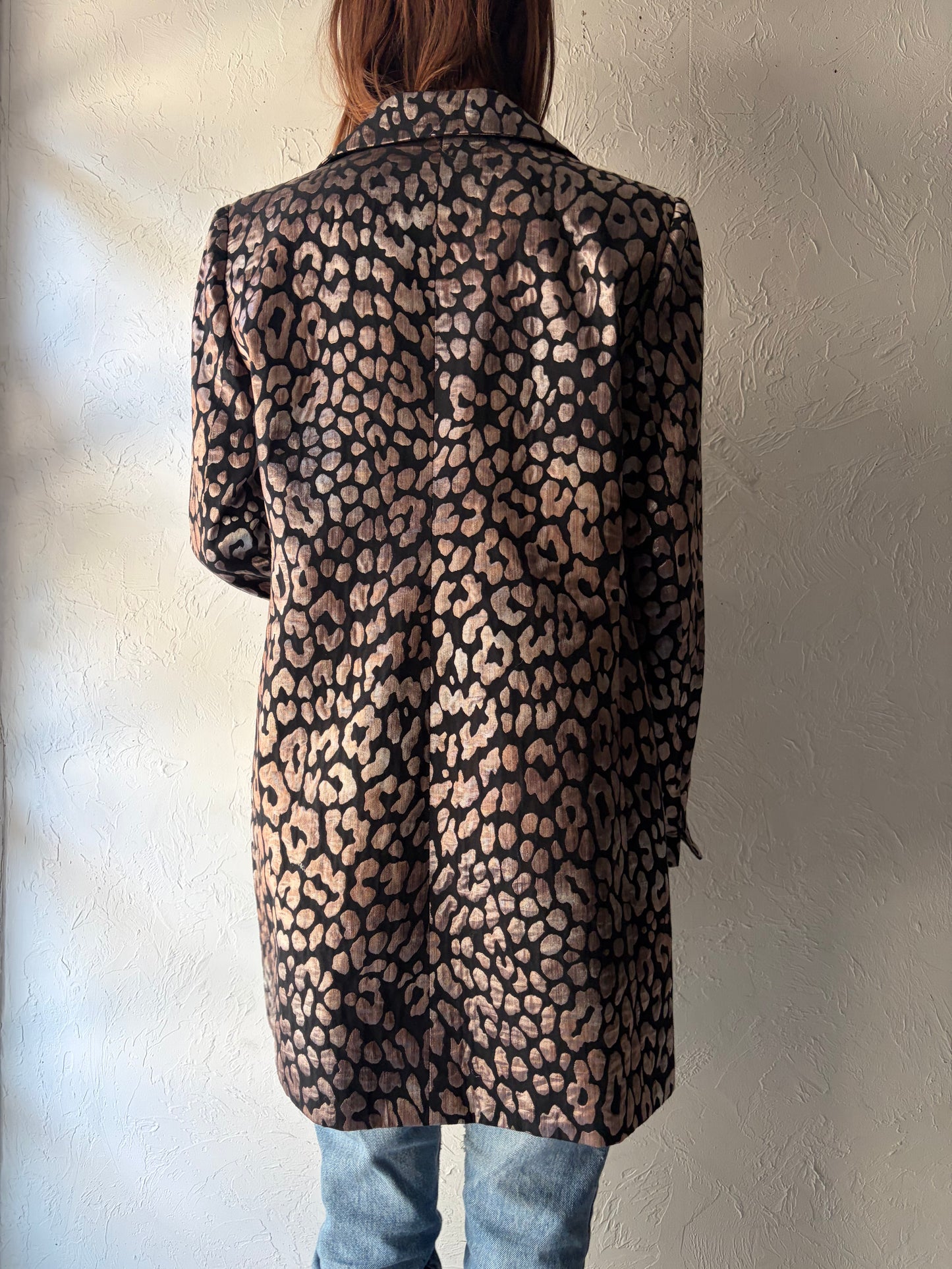 90s 'Frascara' Leopard Print Jacket / Large