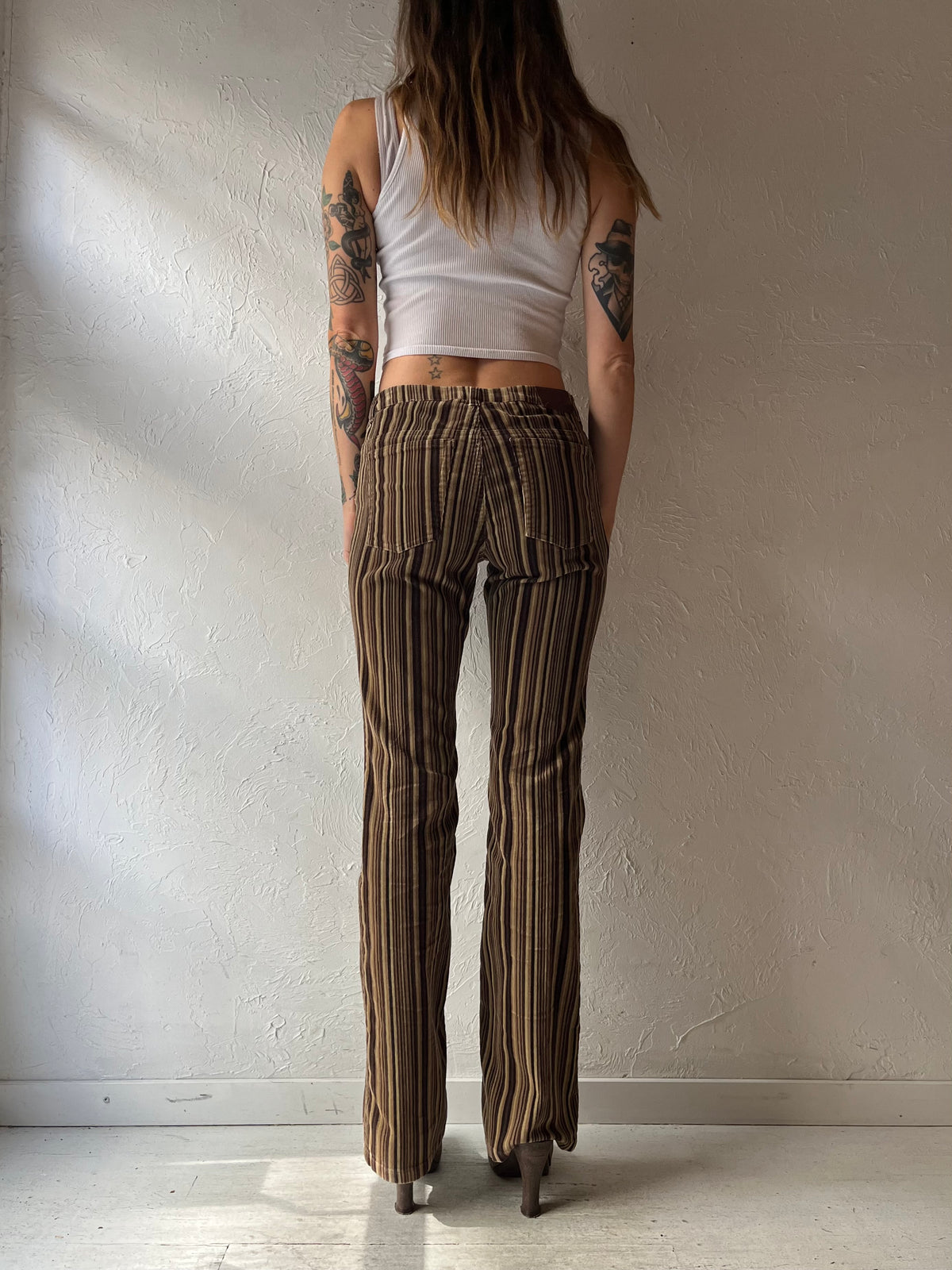 Y2k 'Ralph Lauren' Striped Corduroy Boot Cut Pants / Small