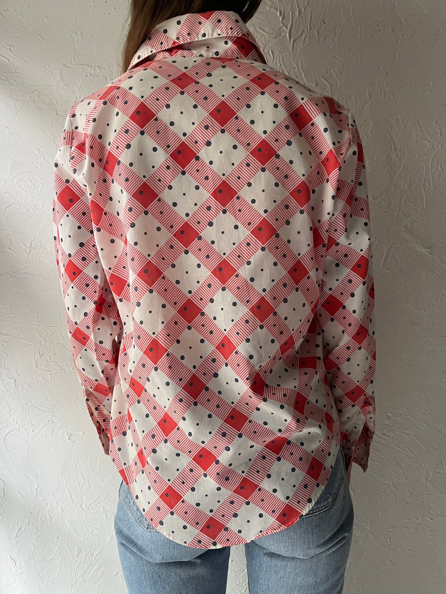 70s 'Lucerne' Retro Patterned Western Shirt / Medium