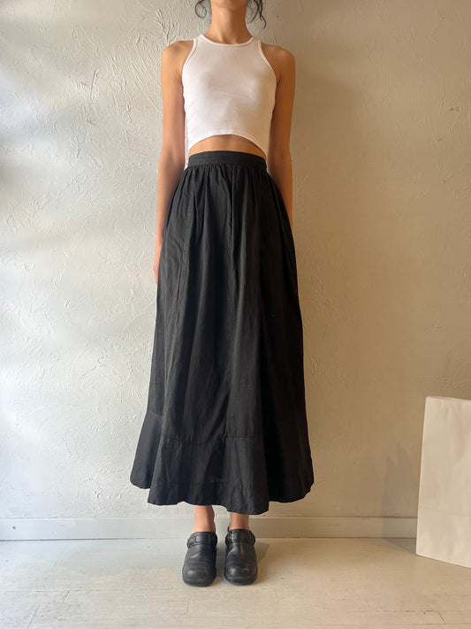 Vintage Black Maxi Skirt / XS