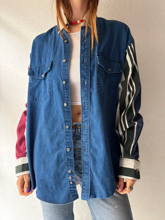 90s 'Wrangler' Button Up Cotton Shirt / Large