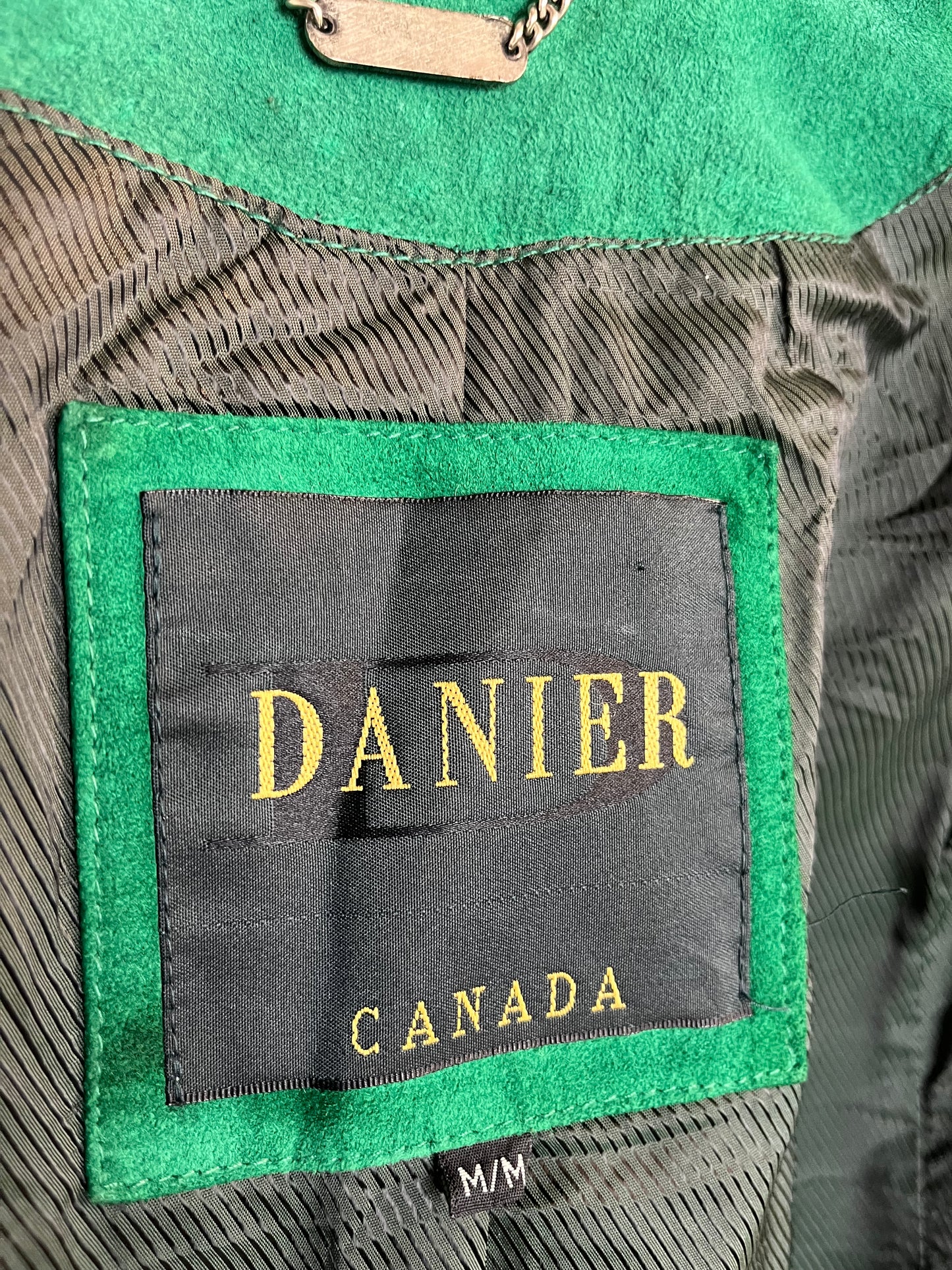 90s ‘Danier’ Green Suede Leather Jacket / Medium