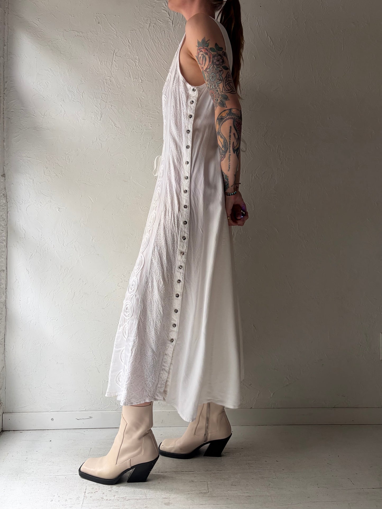 Vintage White Fairy Core Maxi Dress / Medium