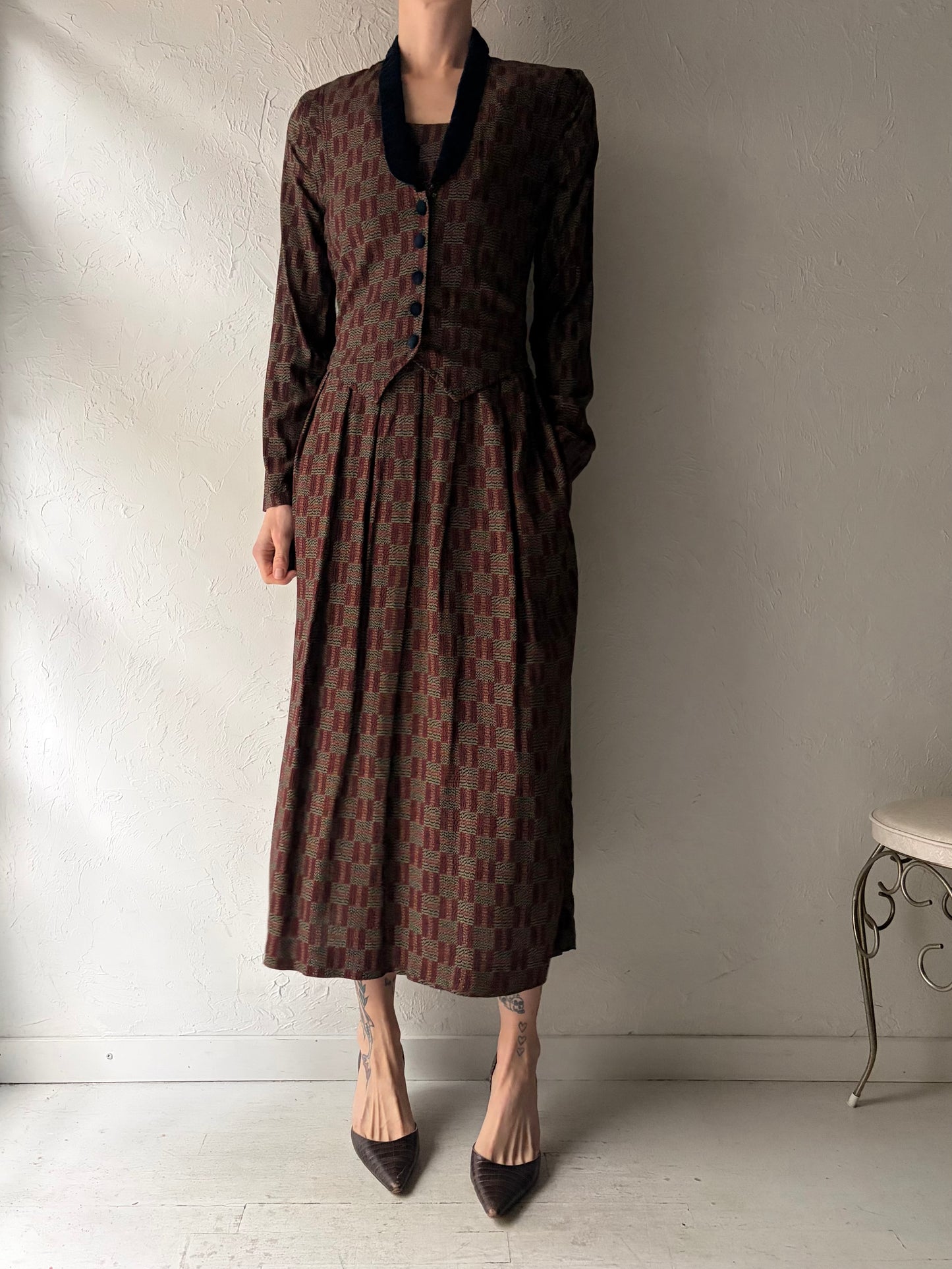 90s 'Karin Stevens' Dress / Medium - Large